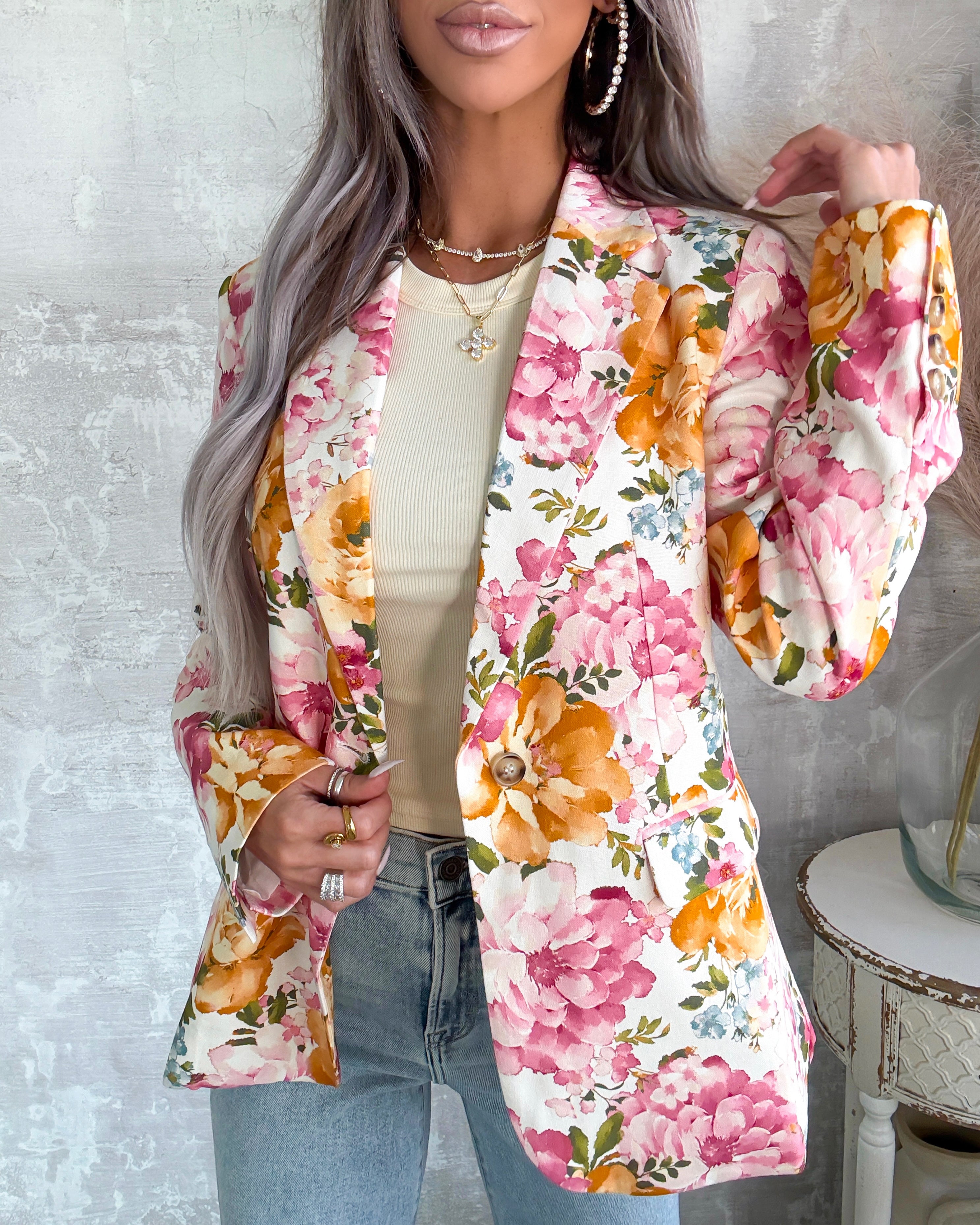 Blossom Society Blazer - Cream
