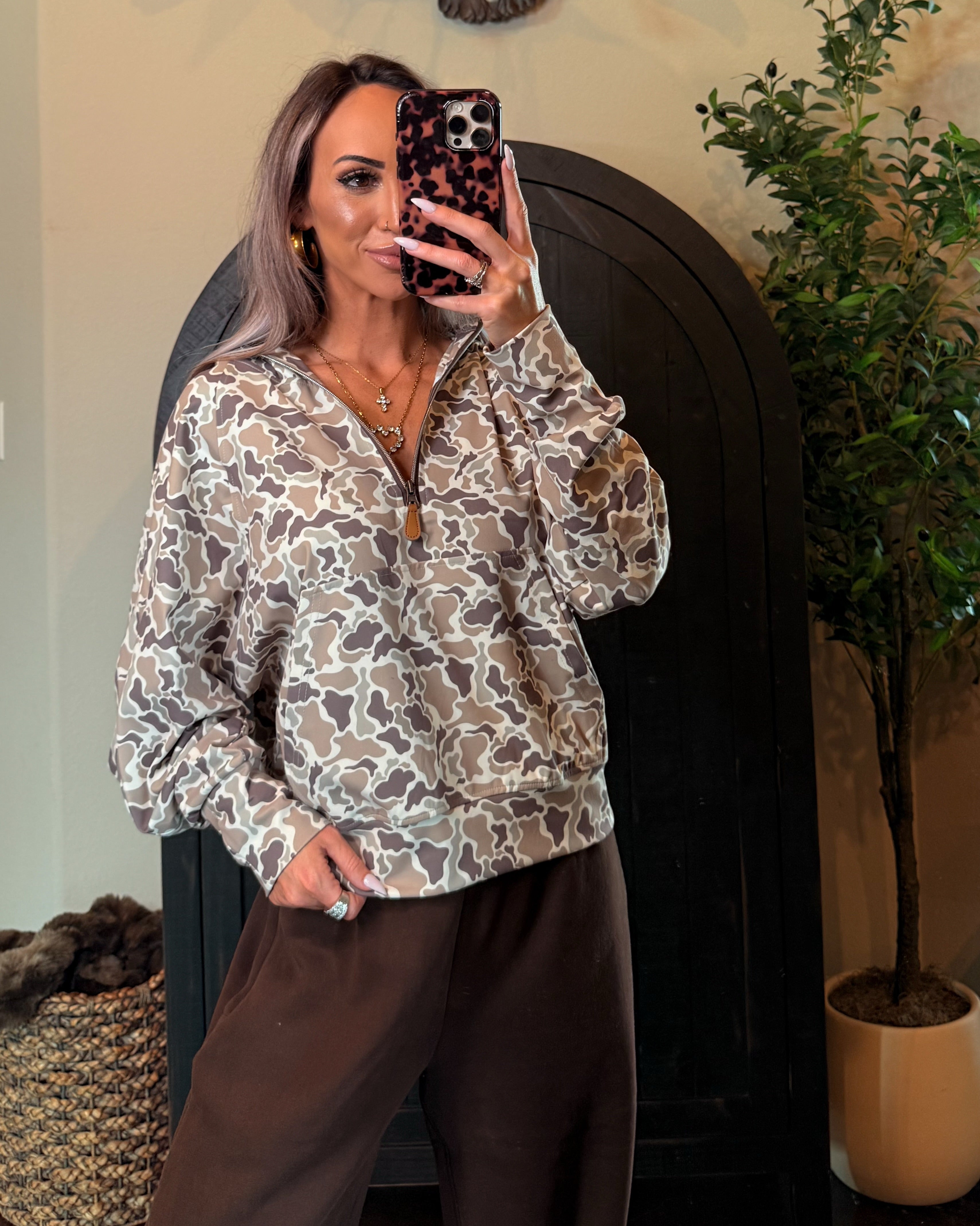 Duck Camo Quarter Zip Pullover