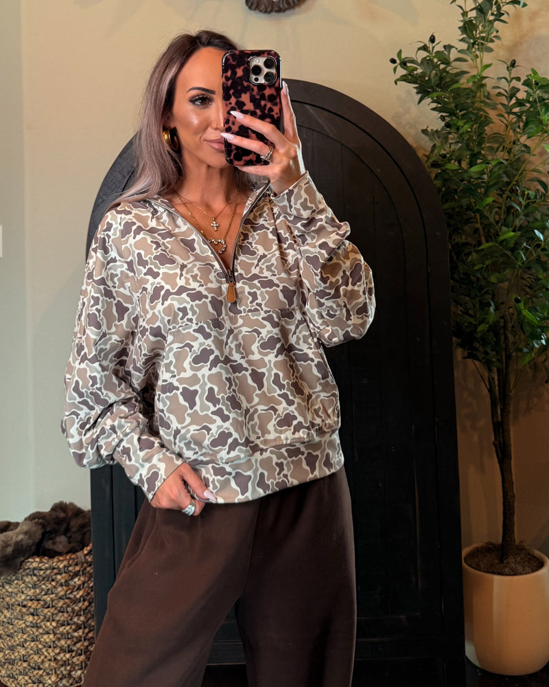 Duck Camo Quarter Zip Pullover