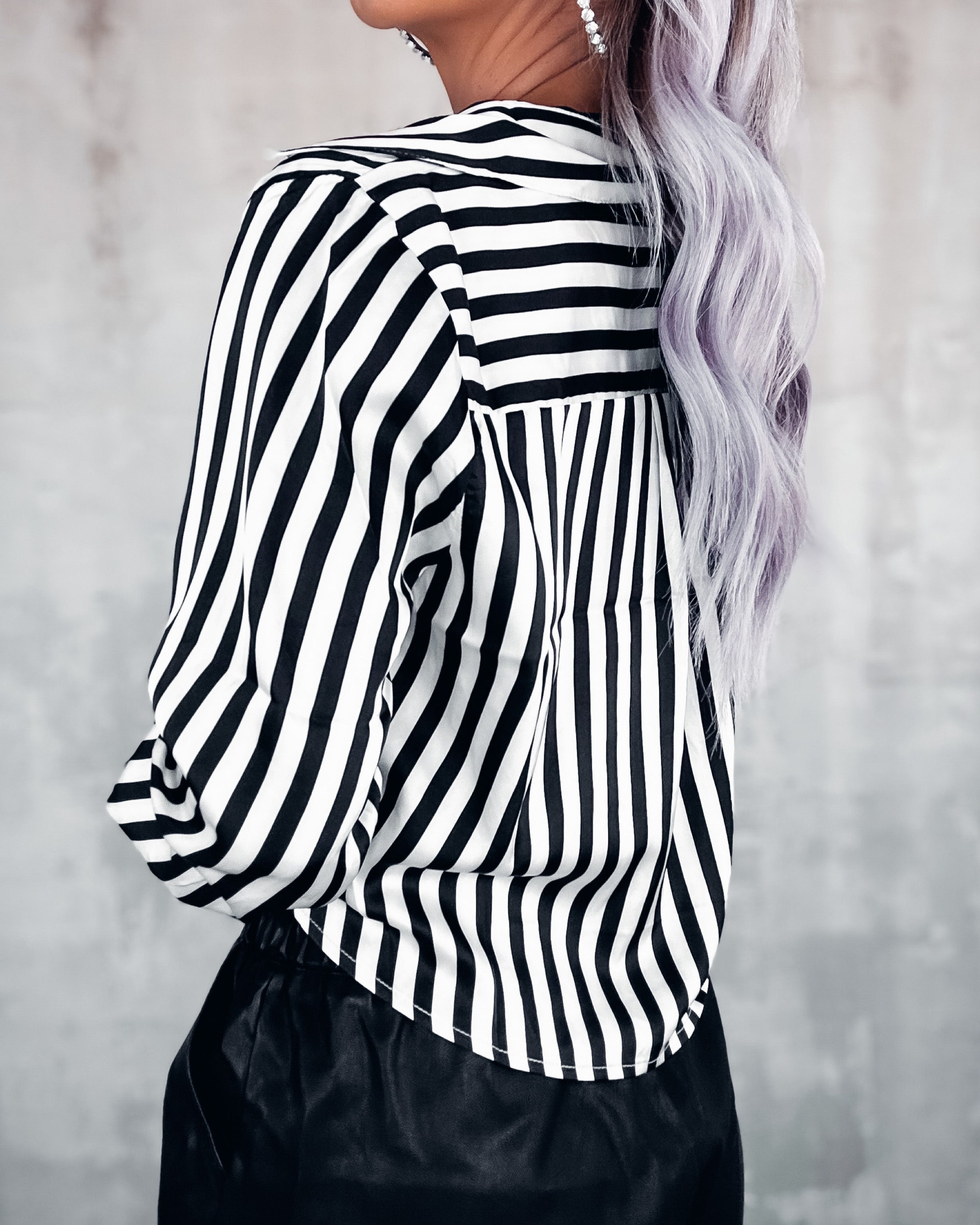 Right This Way Twist Front Stripe Top