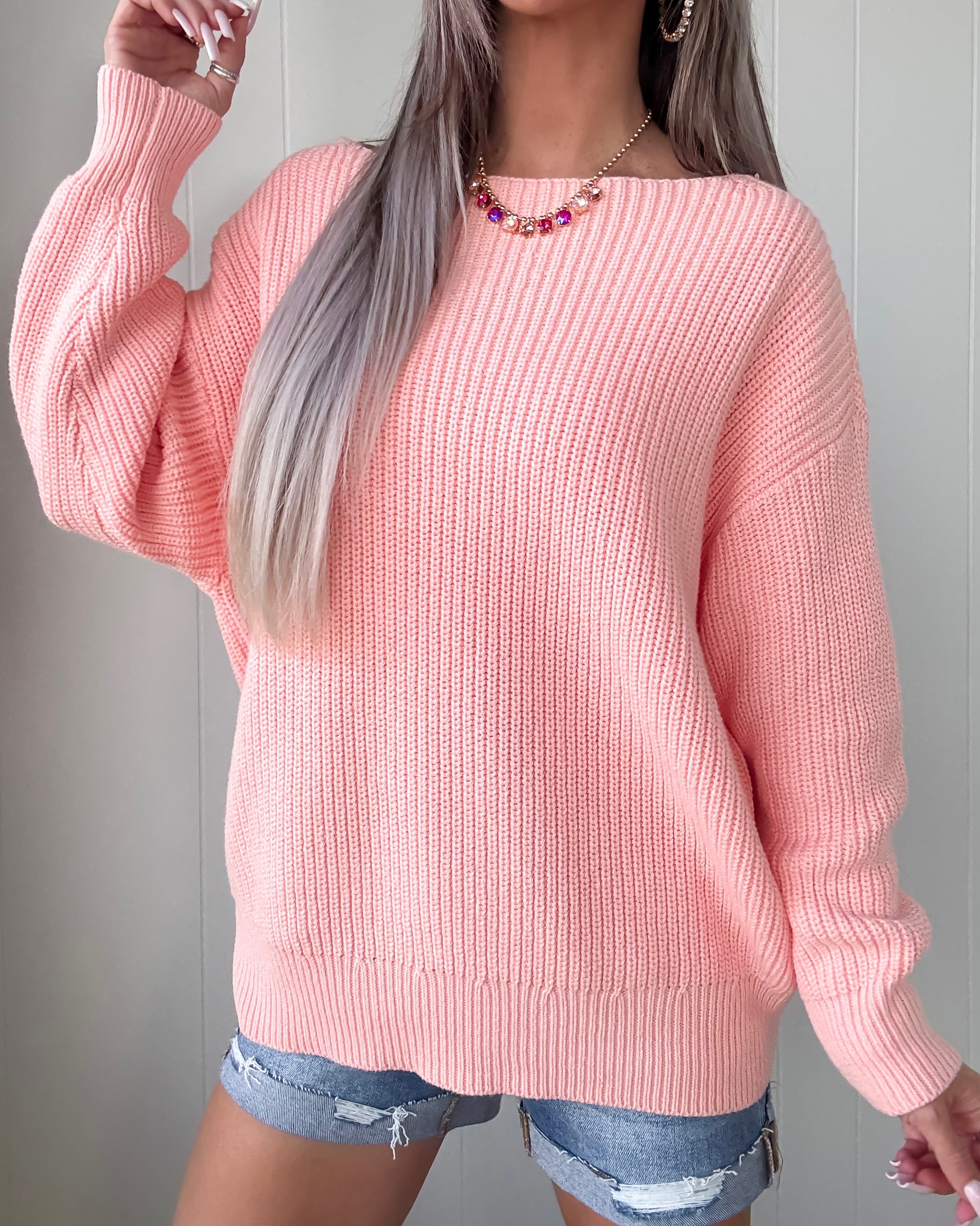 Chic Silhouette Sweater - Peach