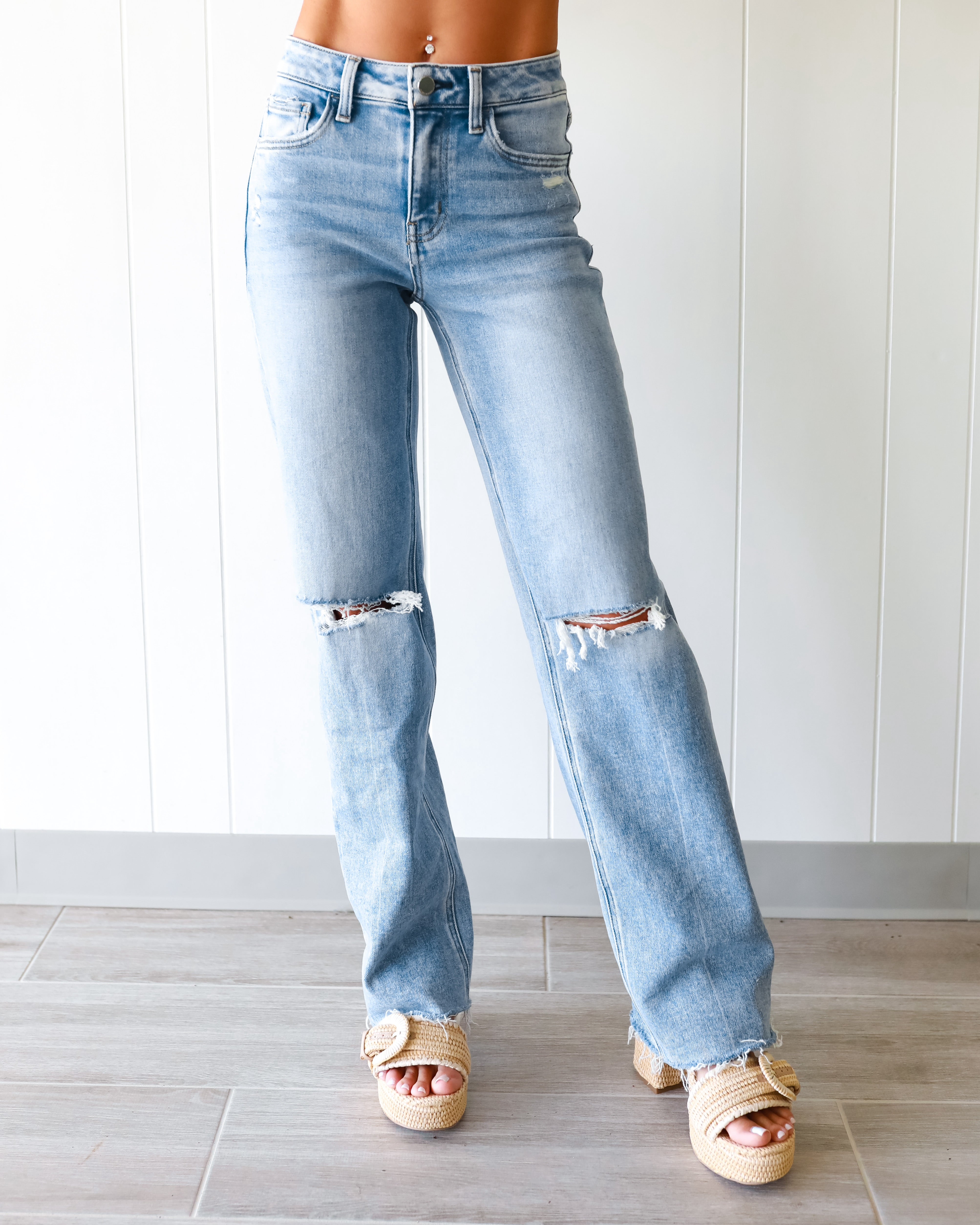 Glorietta High Rise Slim Wide Leg Jeans