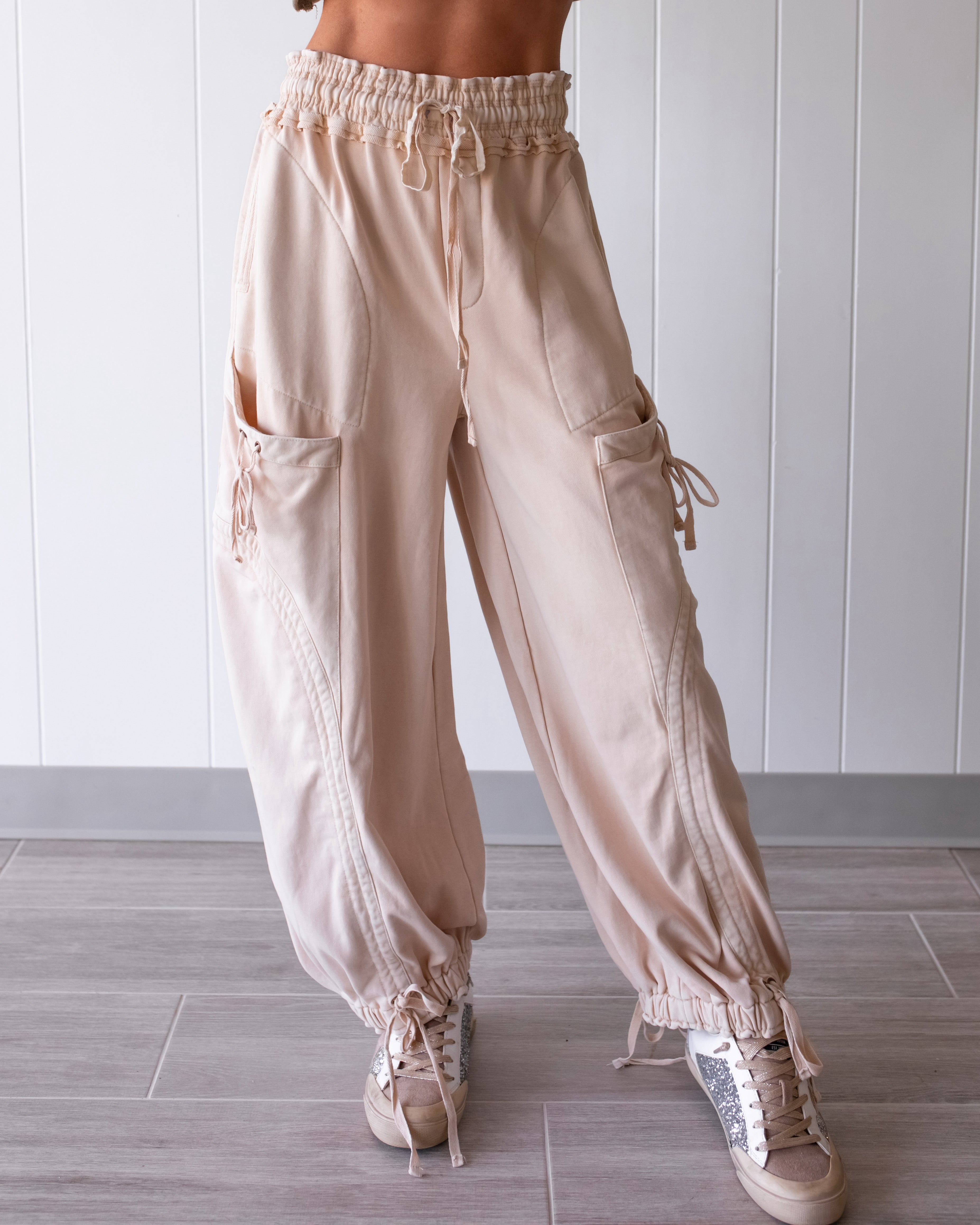 Rosie Balloon Tie Pants - Oat