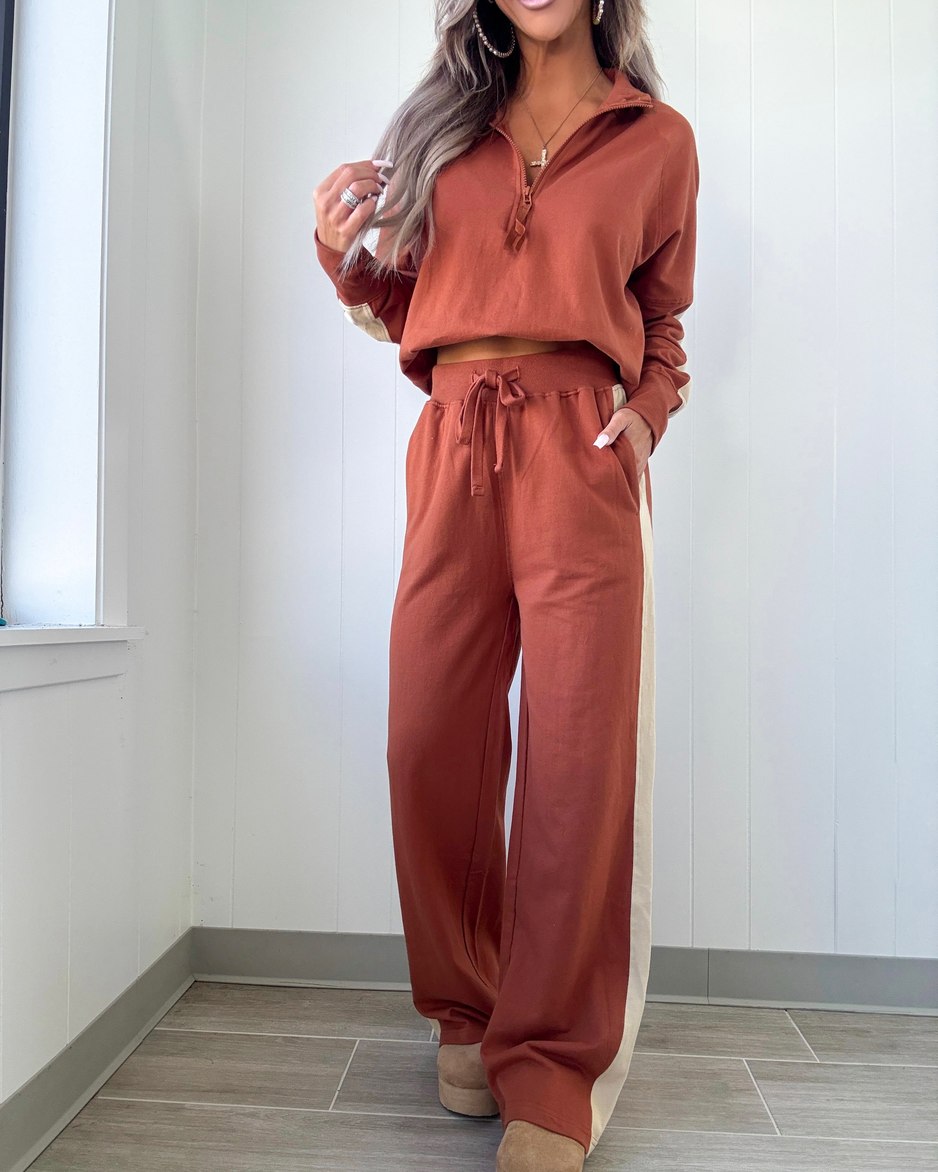 Autumn League Pants Set - Brick