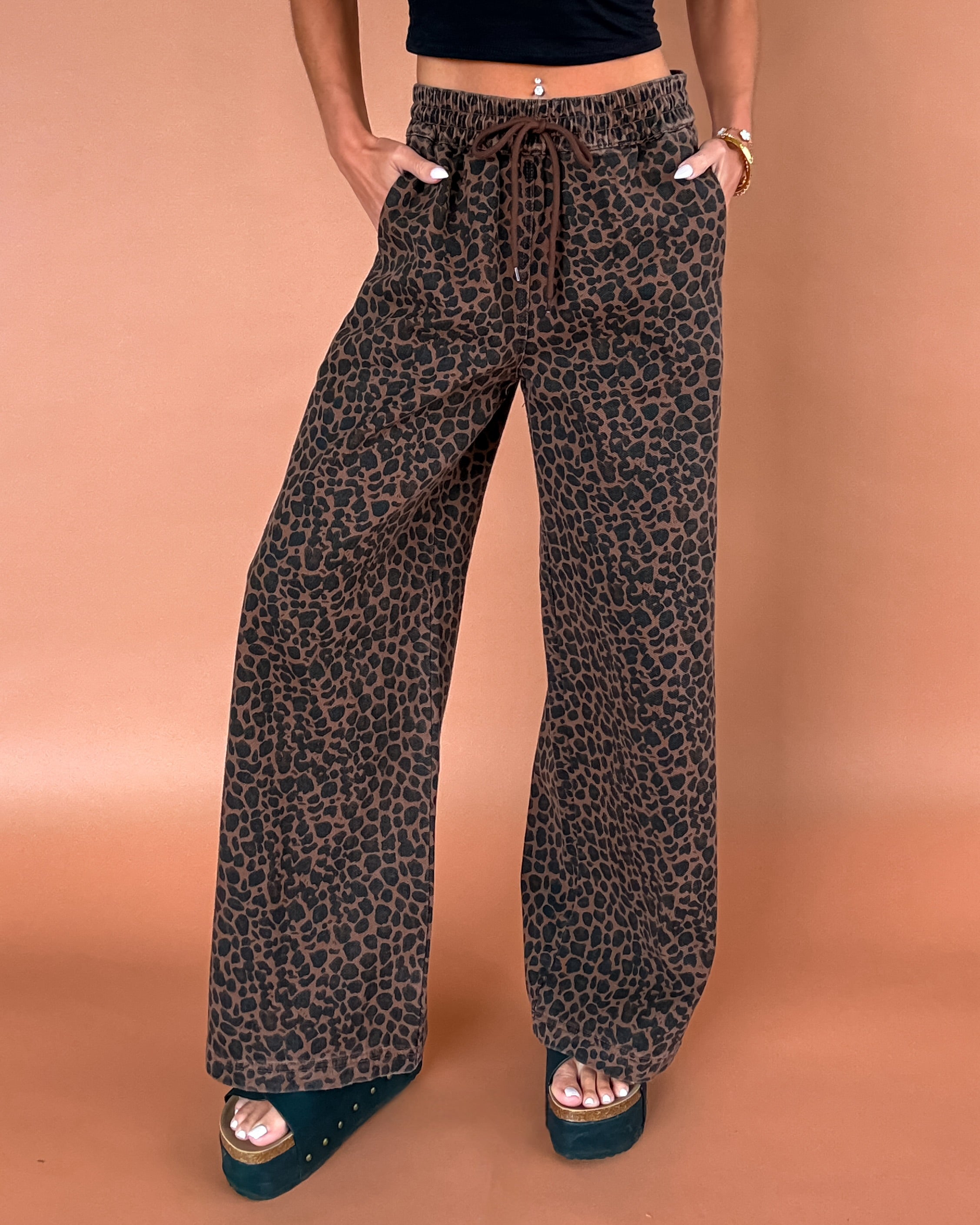 Wild Stride Leopard Denim Pants