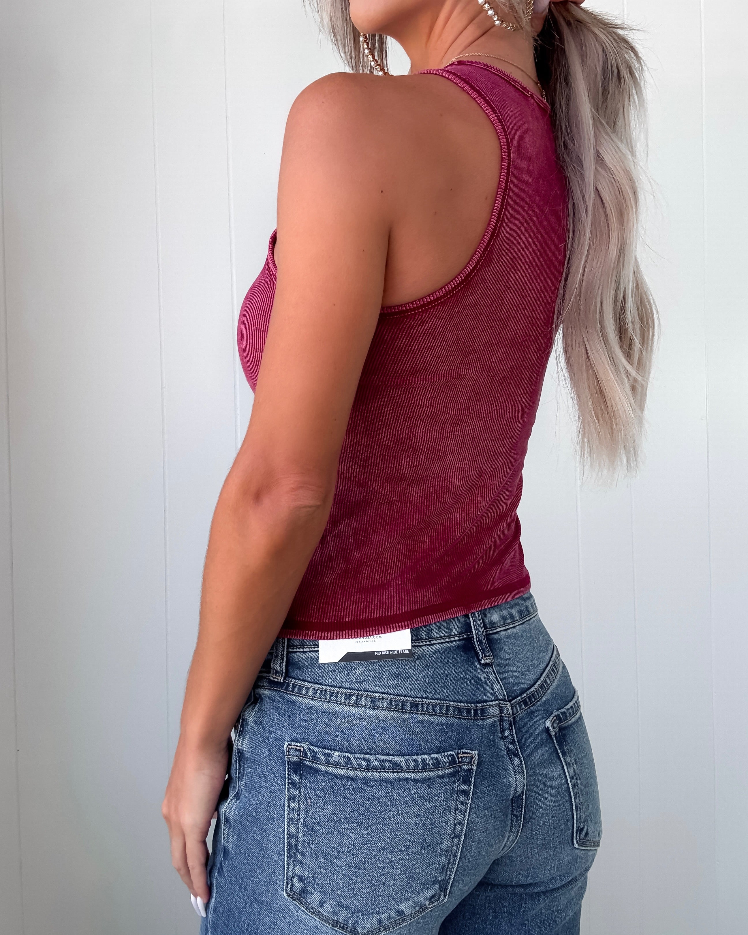 Smooth Fit Racerback Tank - Cabernet