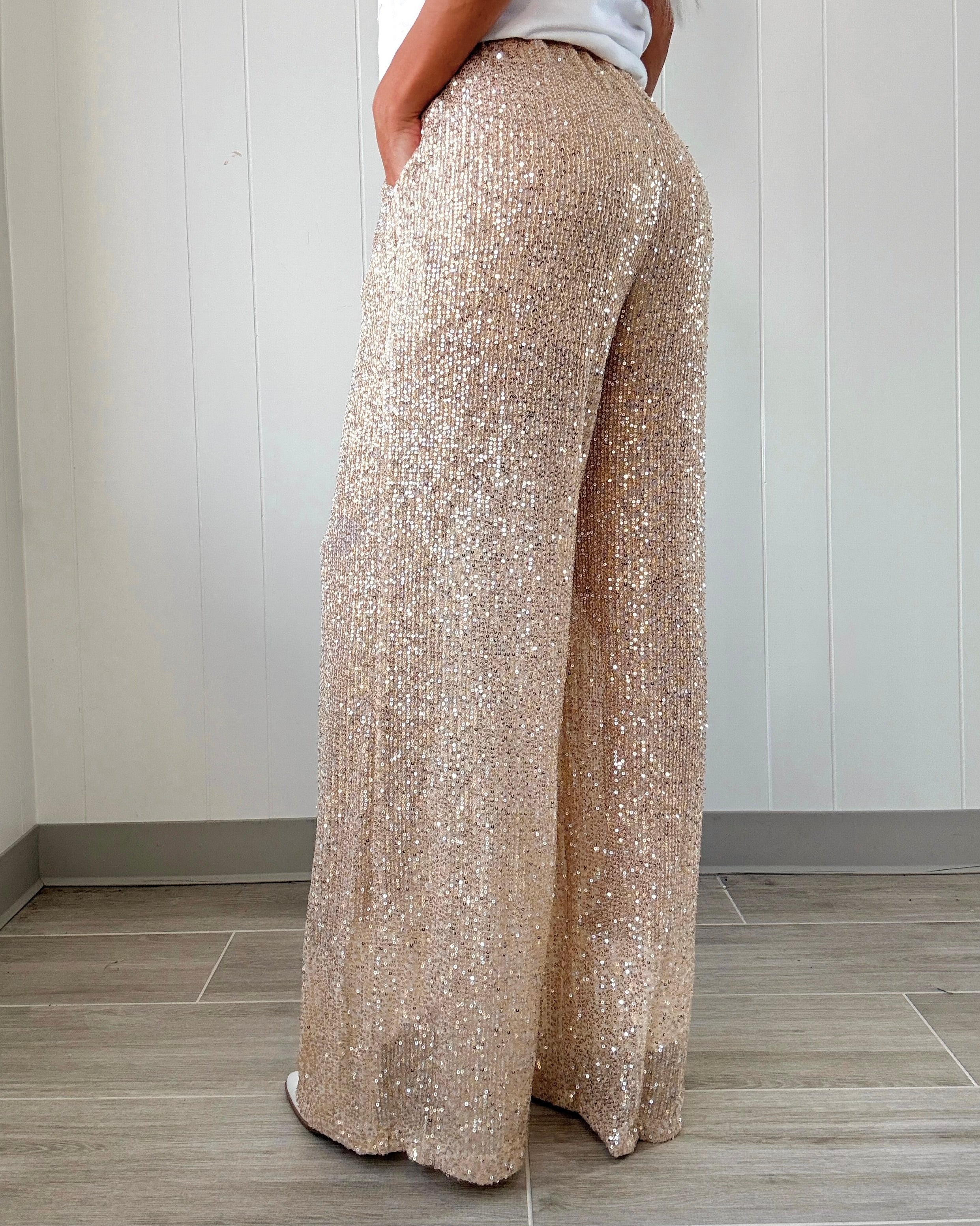 Prism Party Sequin Pants - Gold