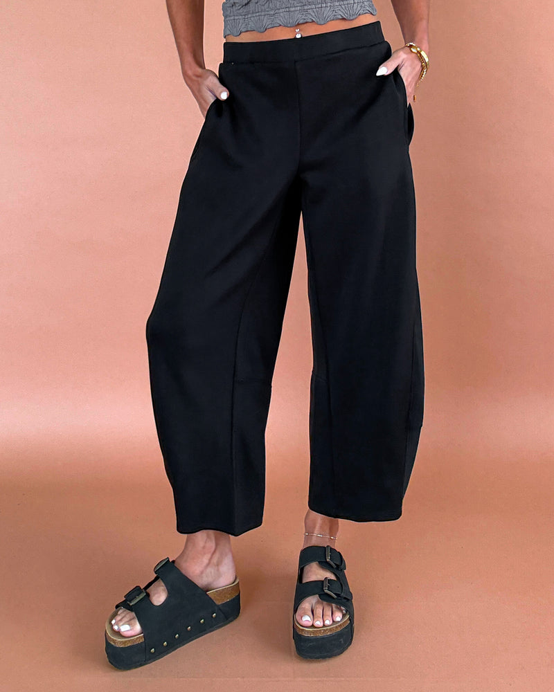Midnight Current Scuba Barrel Pants - Black