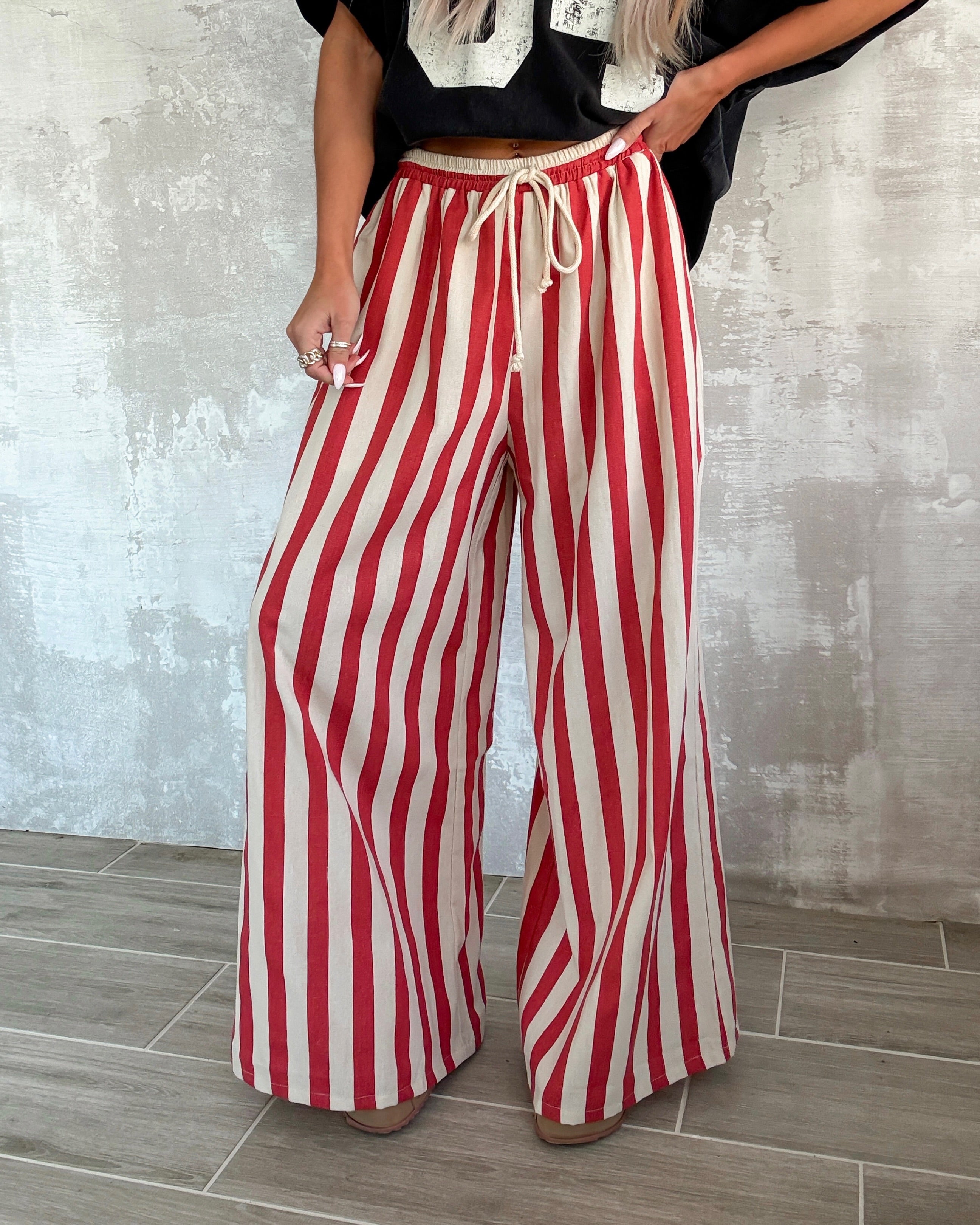 Heartland Stripe Pants - Red