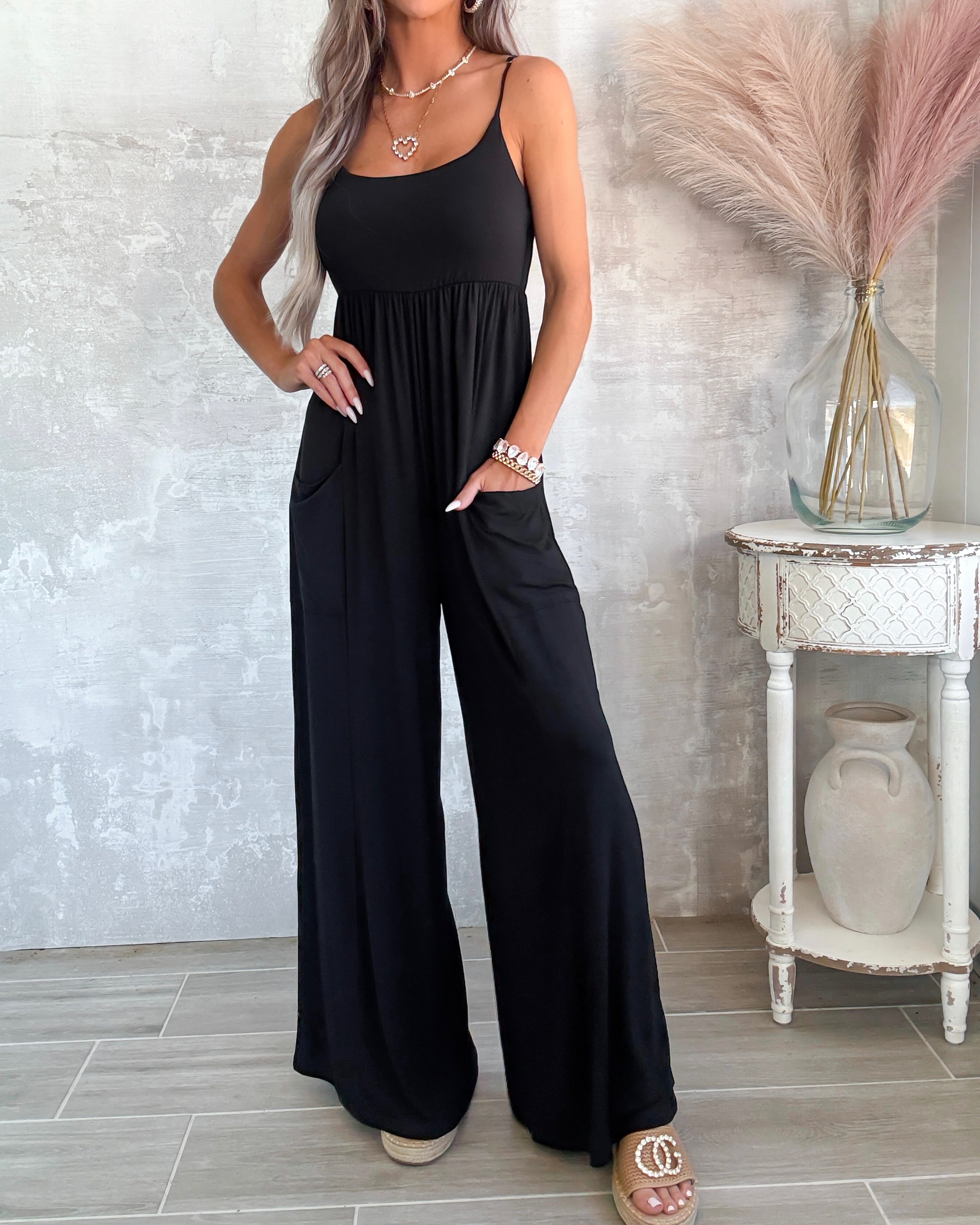 Daily Essential Jersey Jumpsuit - Black