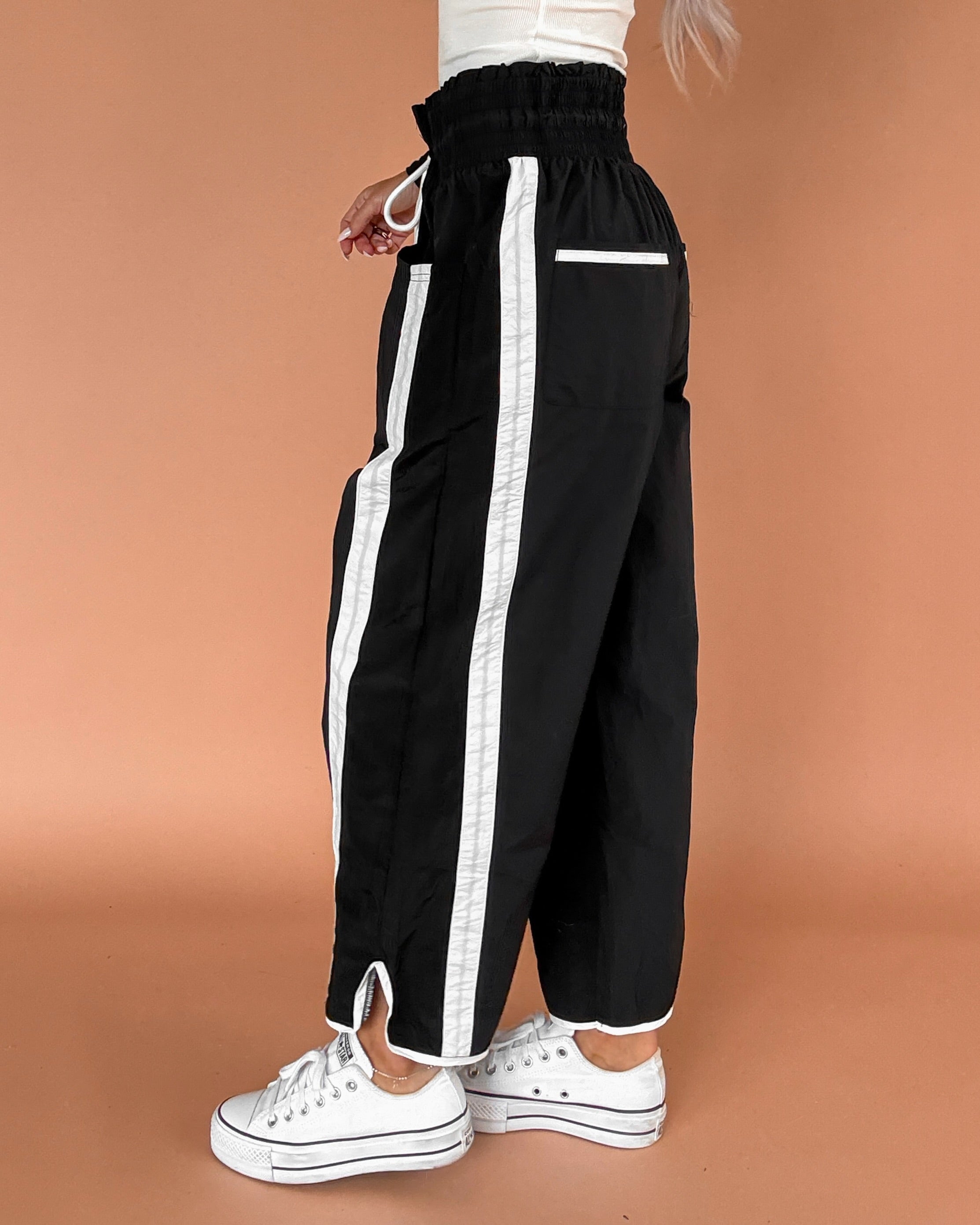 Fast Lane Windbreaker Track Pants - Black