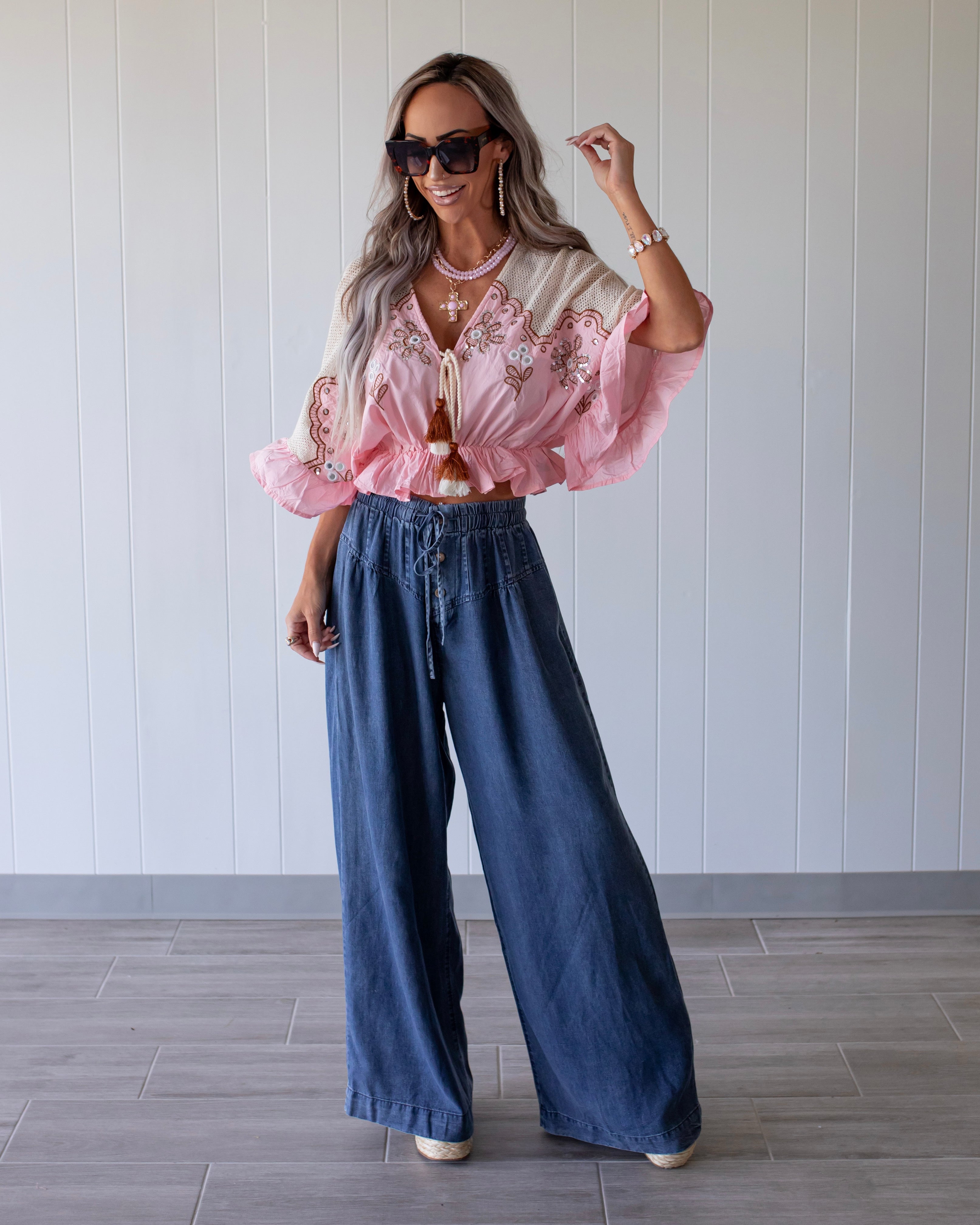 Tropicana Tassel Crop Top - Pink