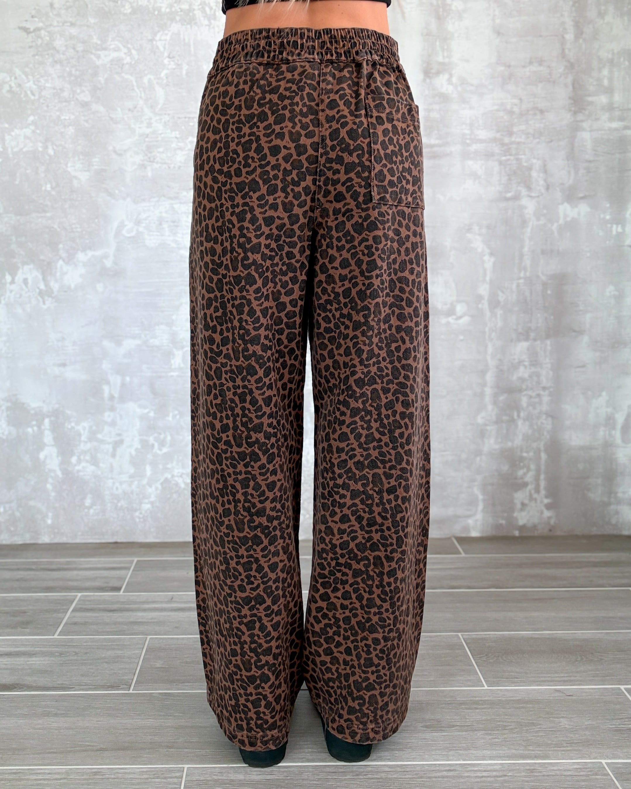 Wild Stride Leopard Denim Pants