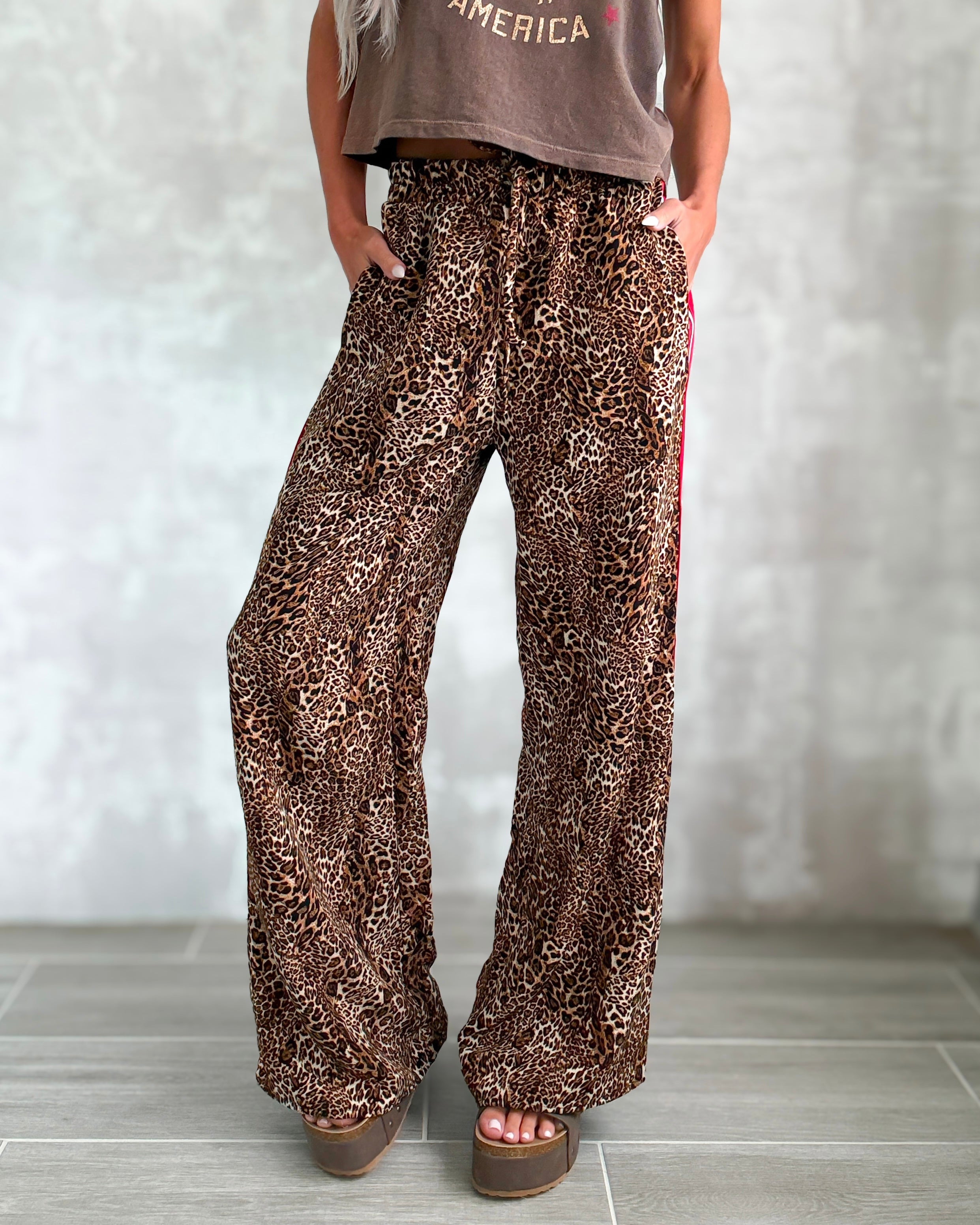 Heatline Leopard Pants - Mocha Brown