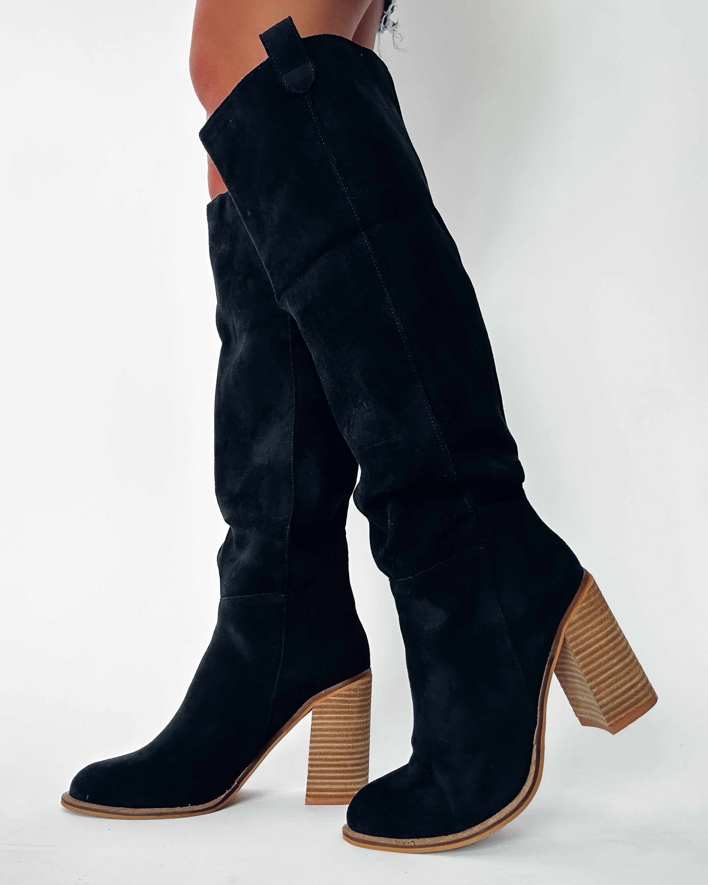Saint Knee High Boots- Black