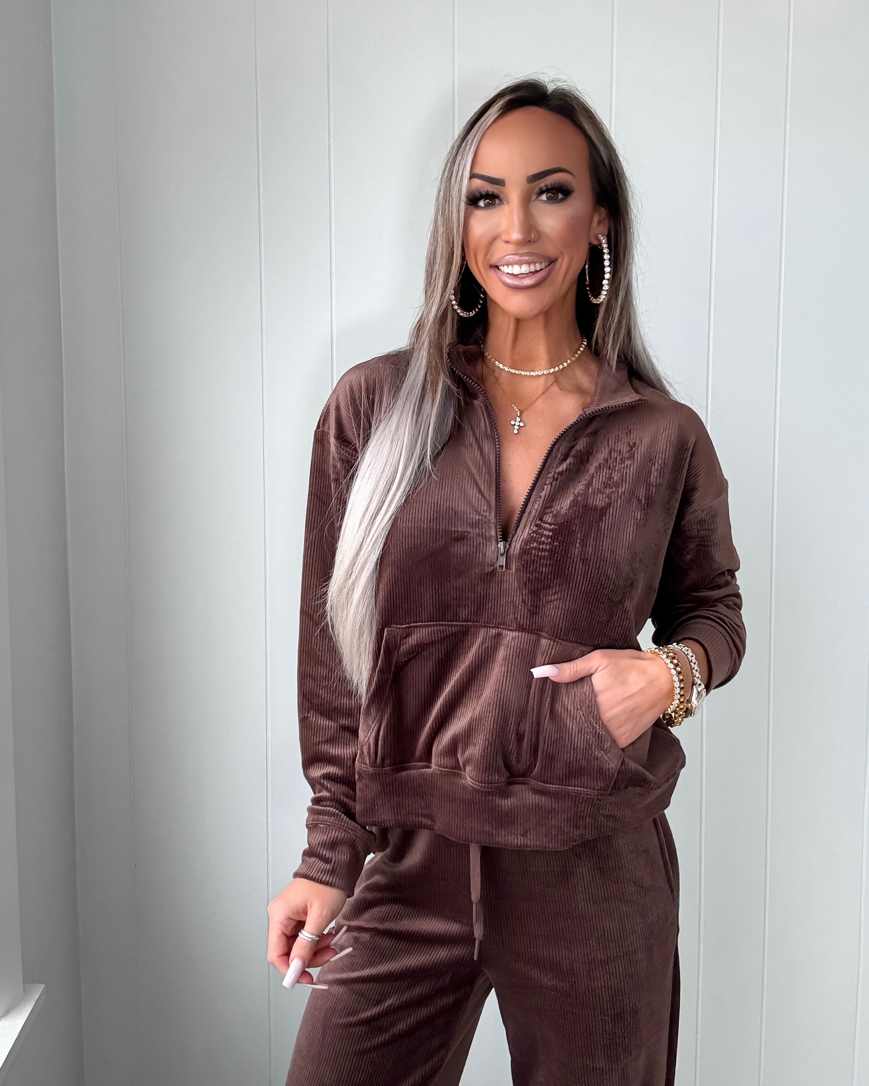 Cloud Nine Zip Up Jacket - Brown