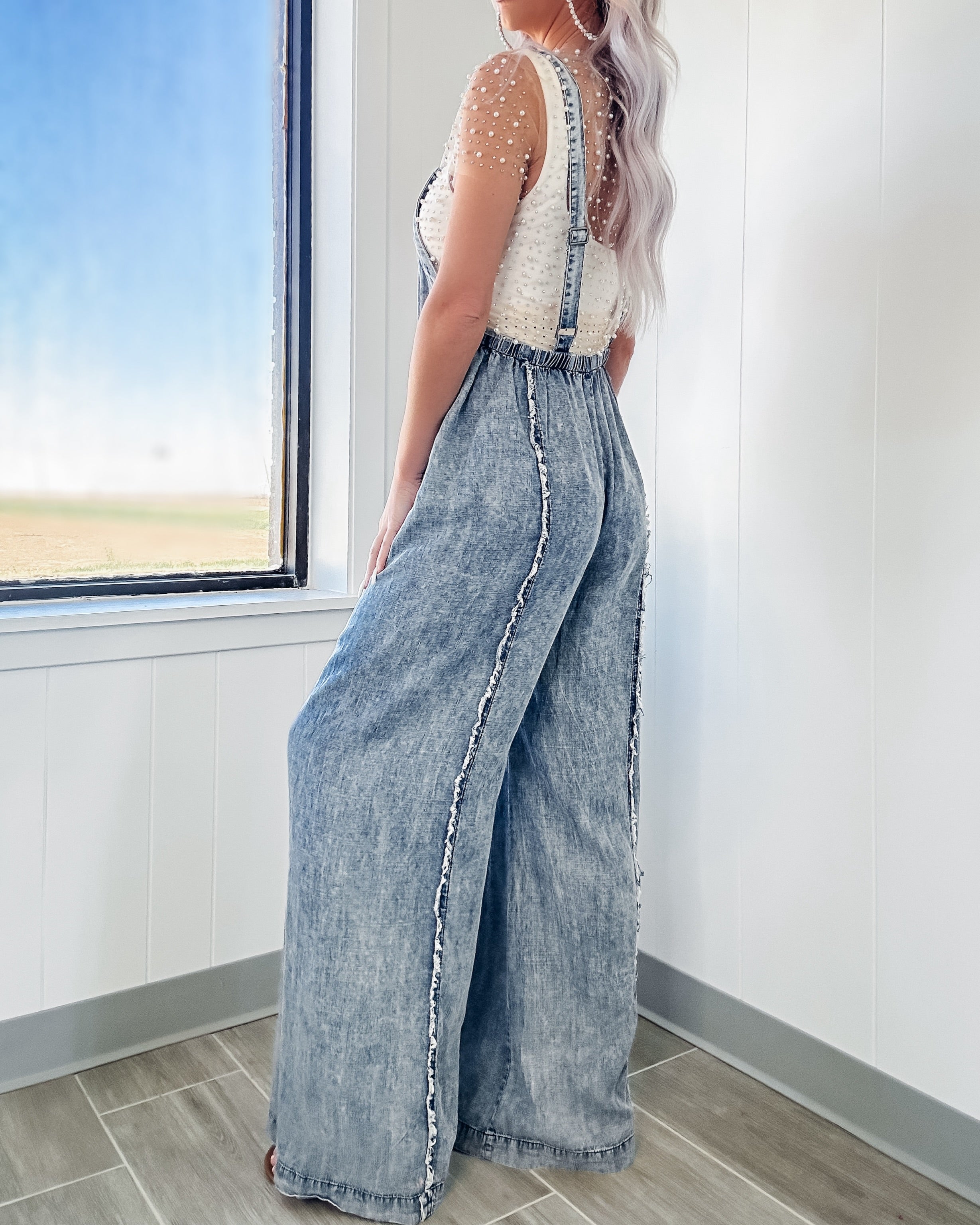 Keep Up With Me Mineral Washed Jumpsuit - Denim
