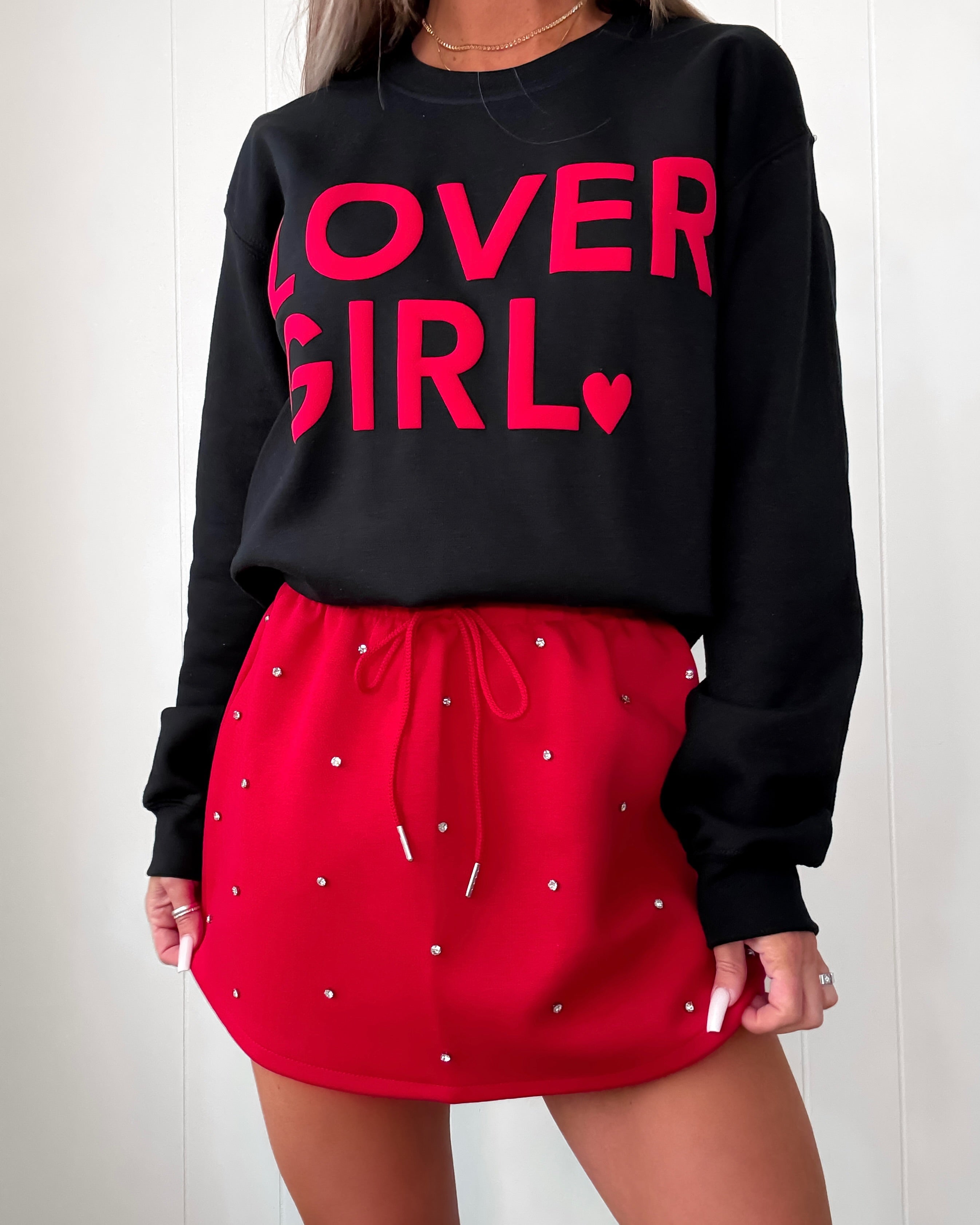 Lover Girl Puff Graphic Sweatshirt - Black