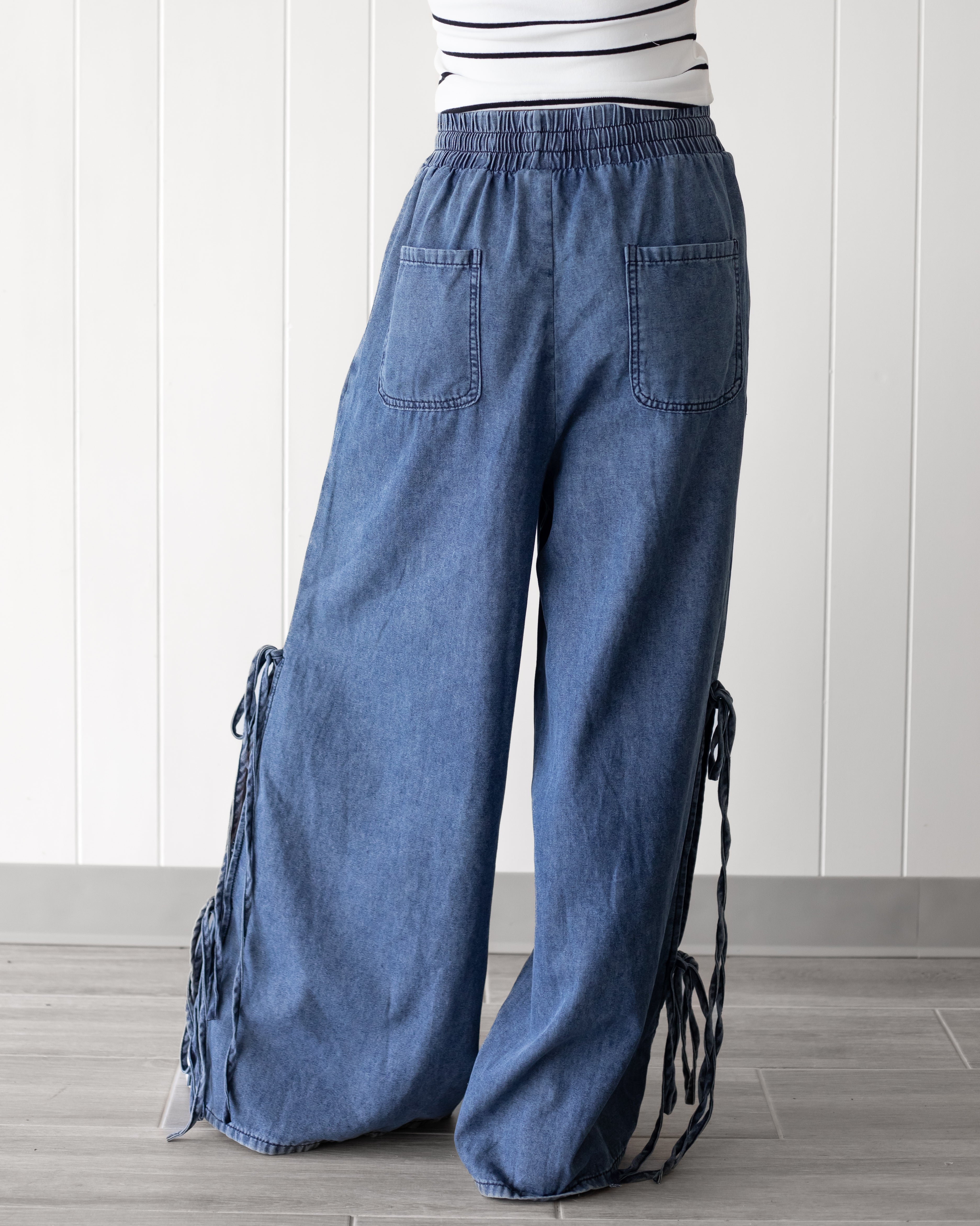 Coastal Drift Wide Leg Denim Pants