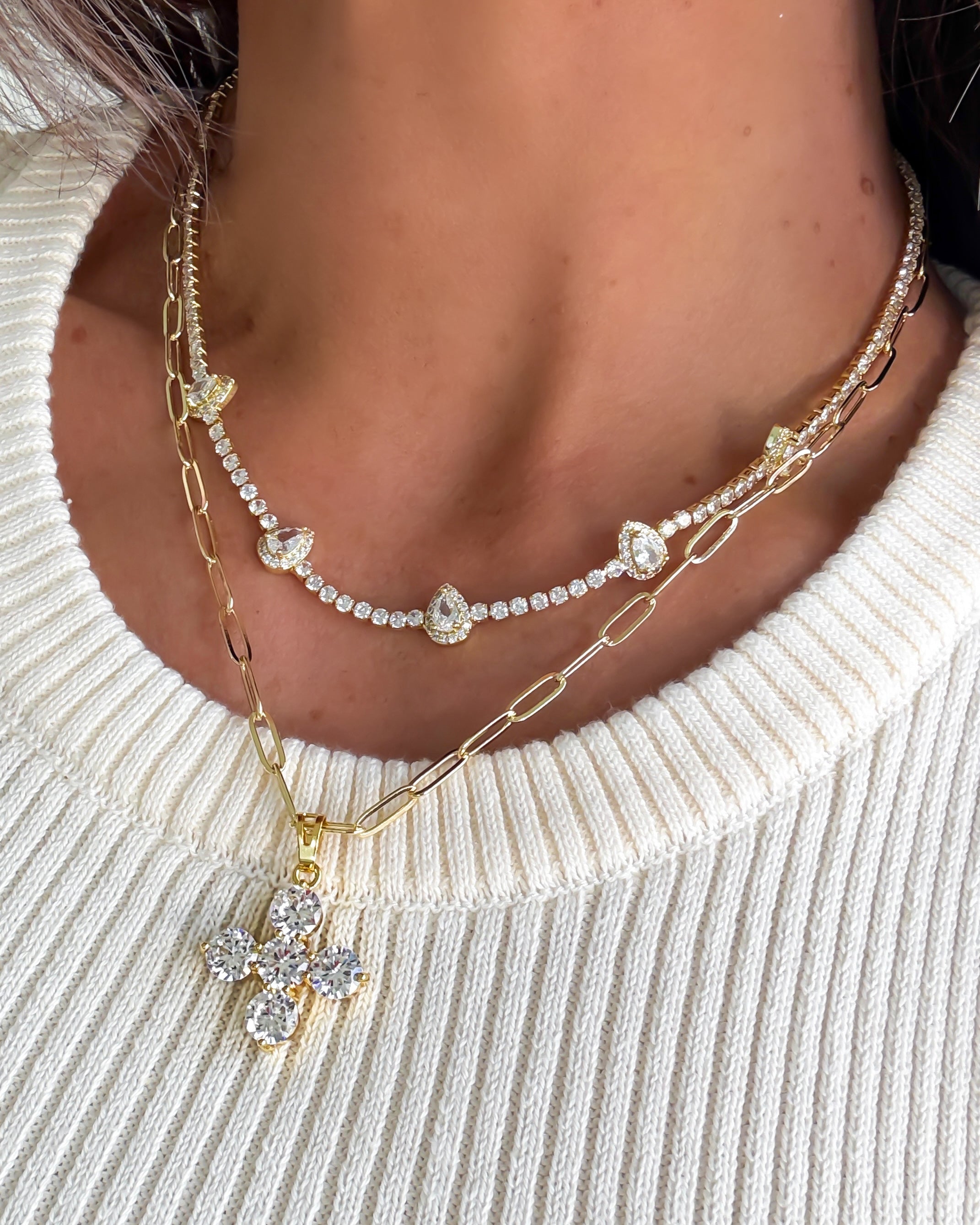 Kate Cross Necklace - Gold