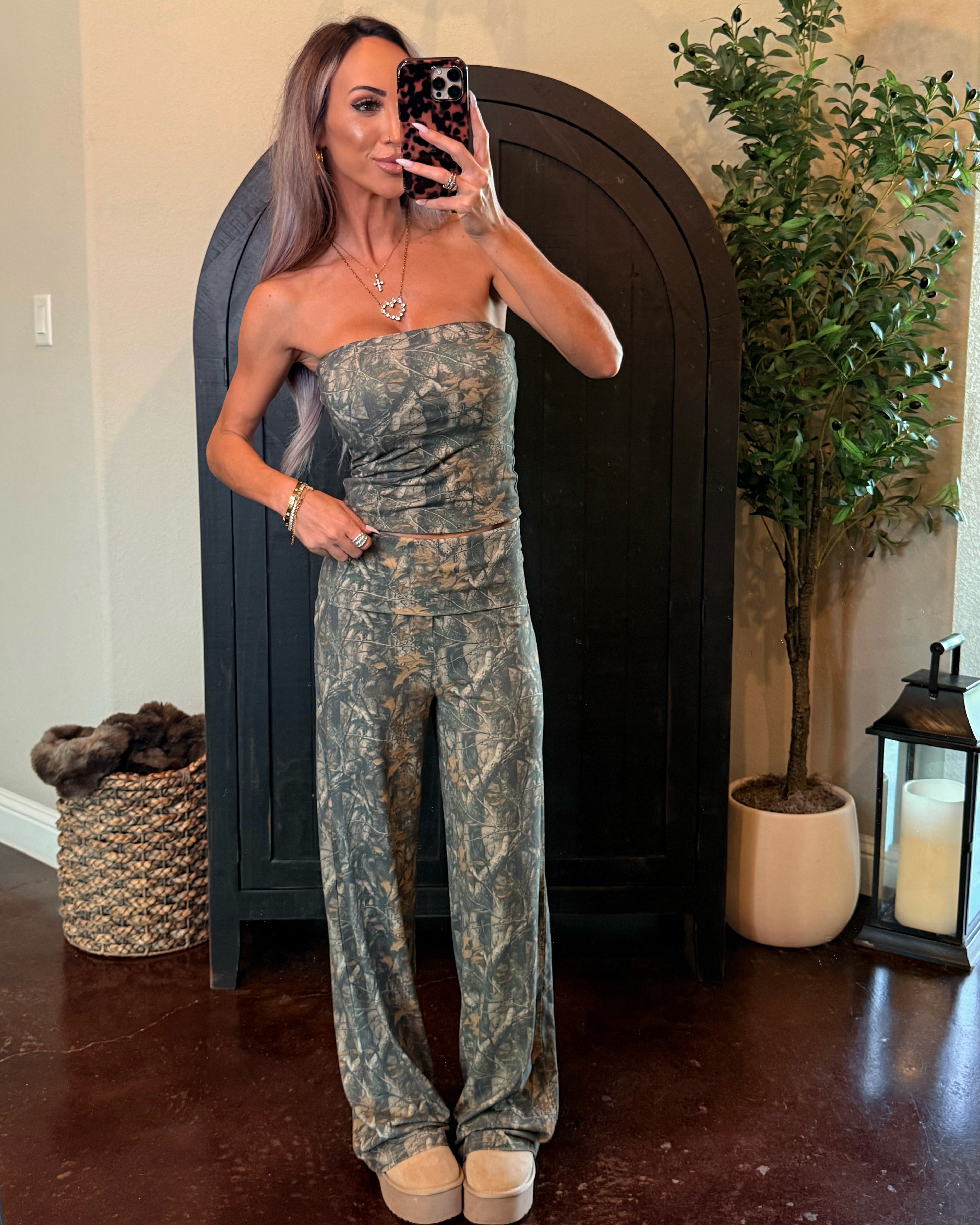 Camo State of Mind Foldover Flare Leggings
