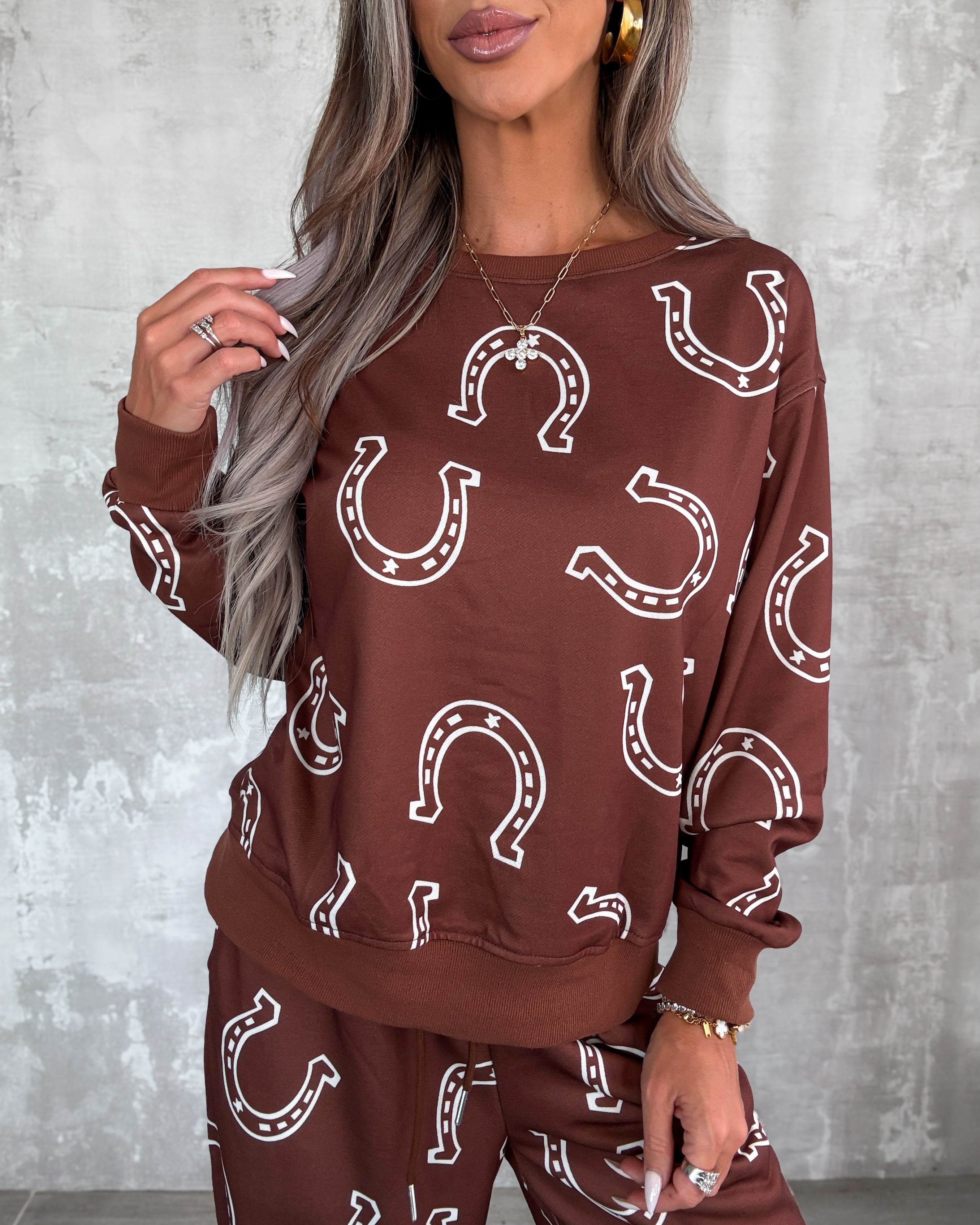 Western Babe Pants Set - Brown