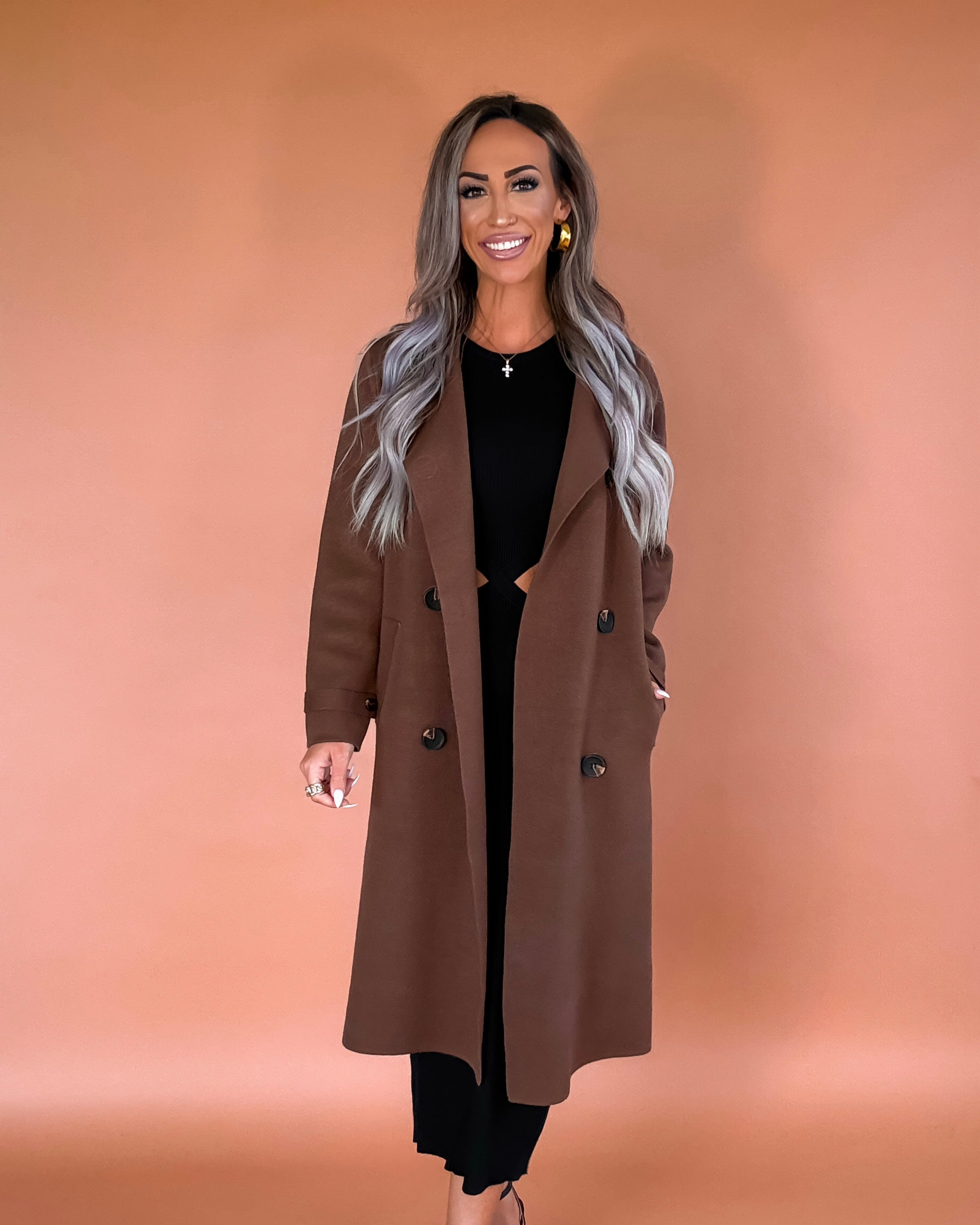 Wrapped in Luxury Peacoat - Chocolate