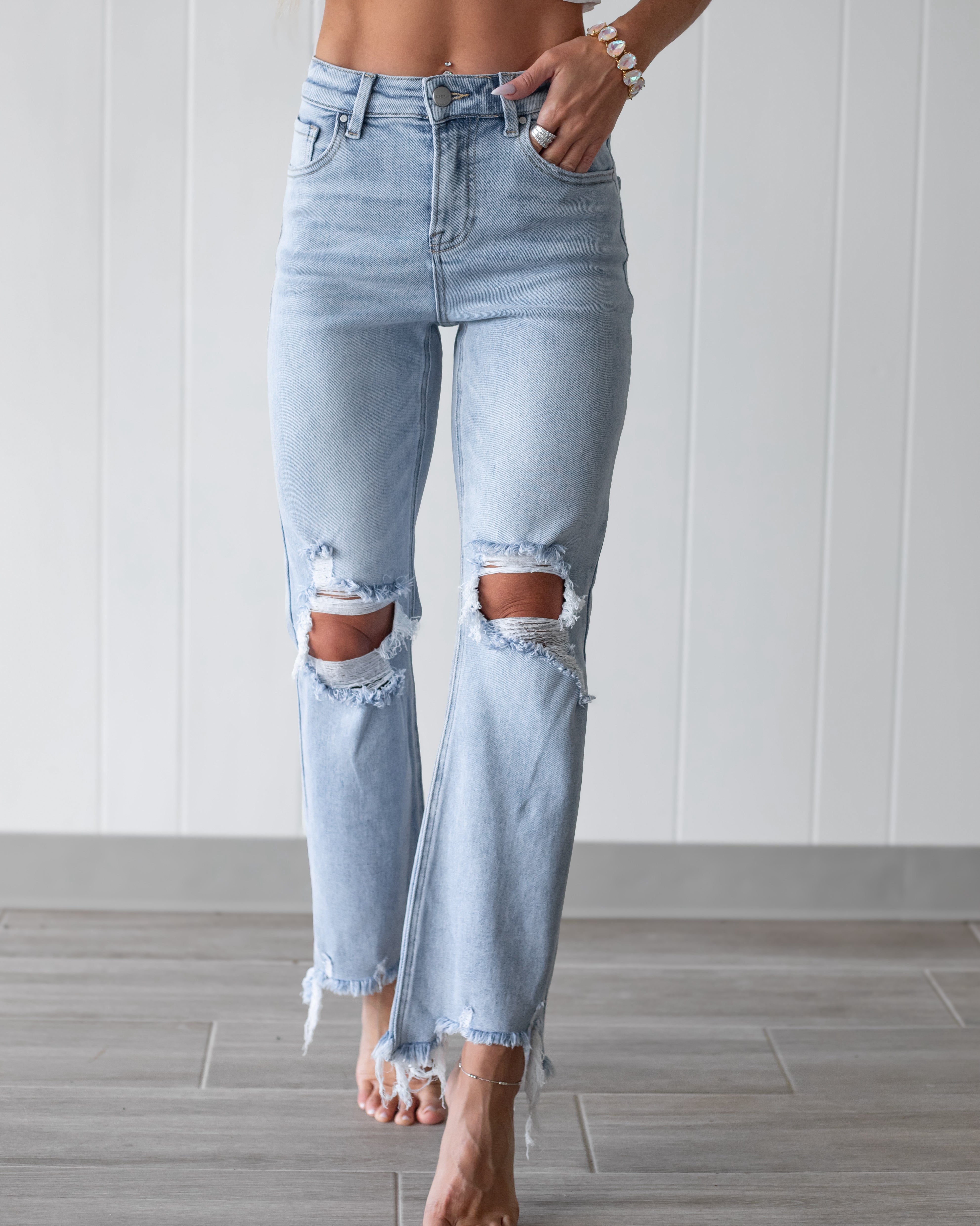 Josie High Rise Crop Straight Leg Jeans