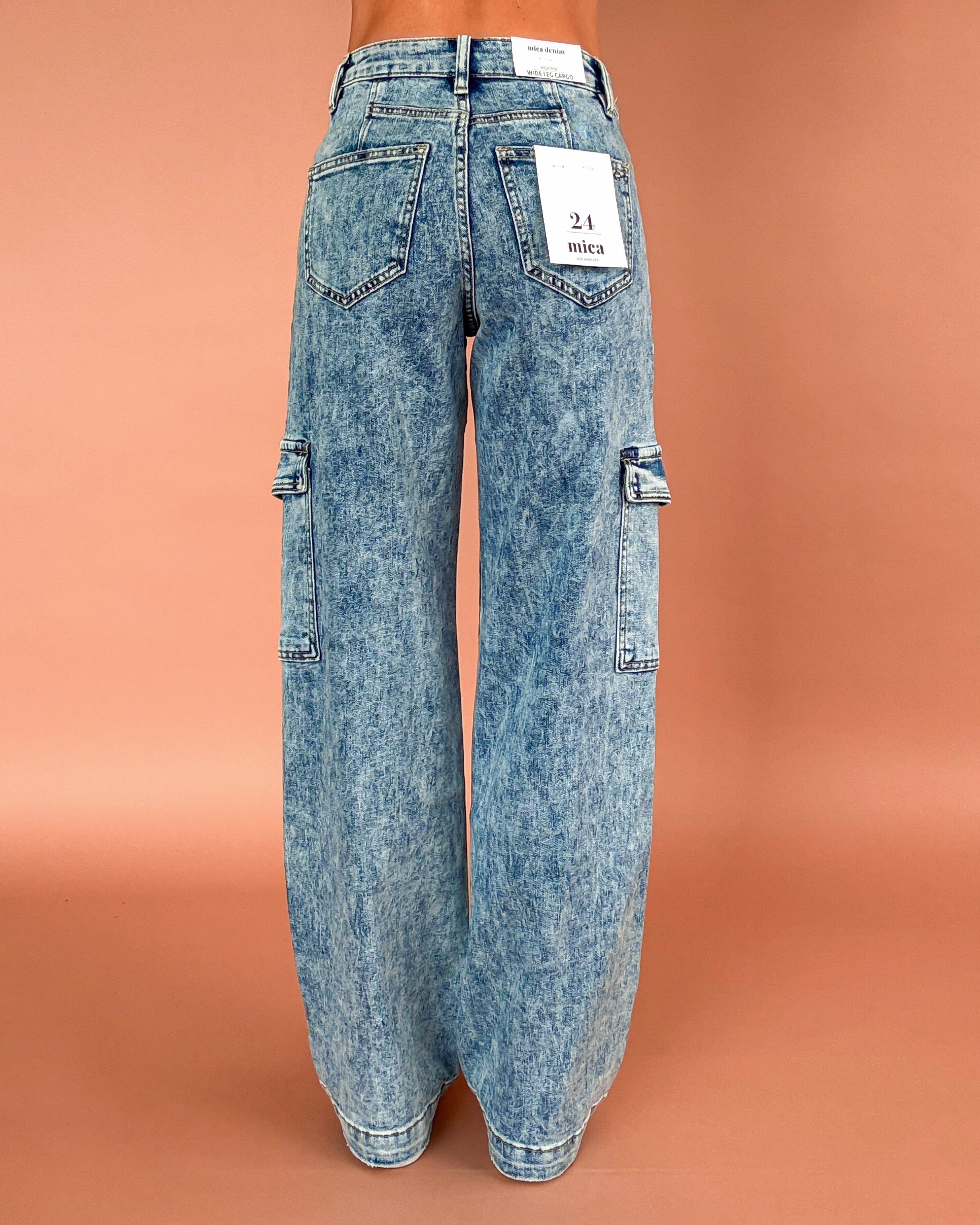 Nova Cargo High Rise Jeans - Acid Wash