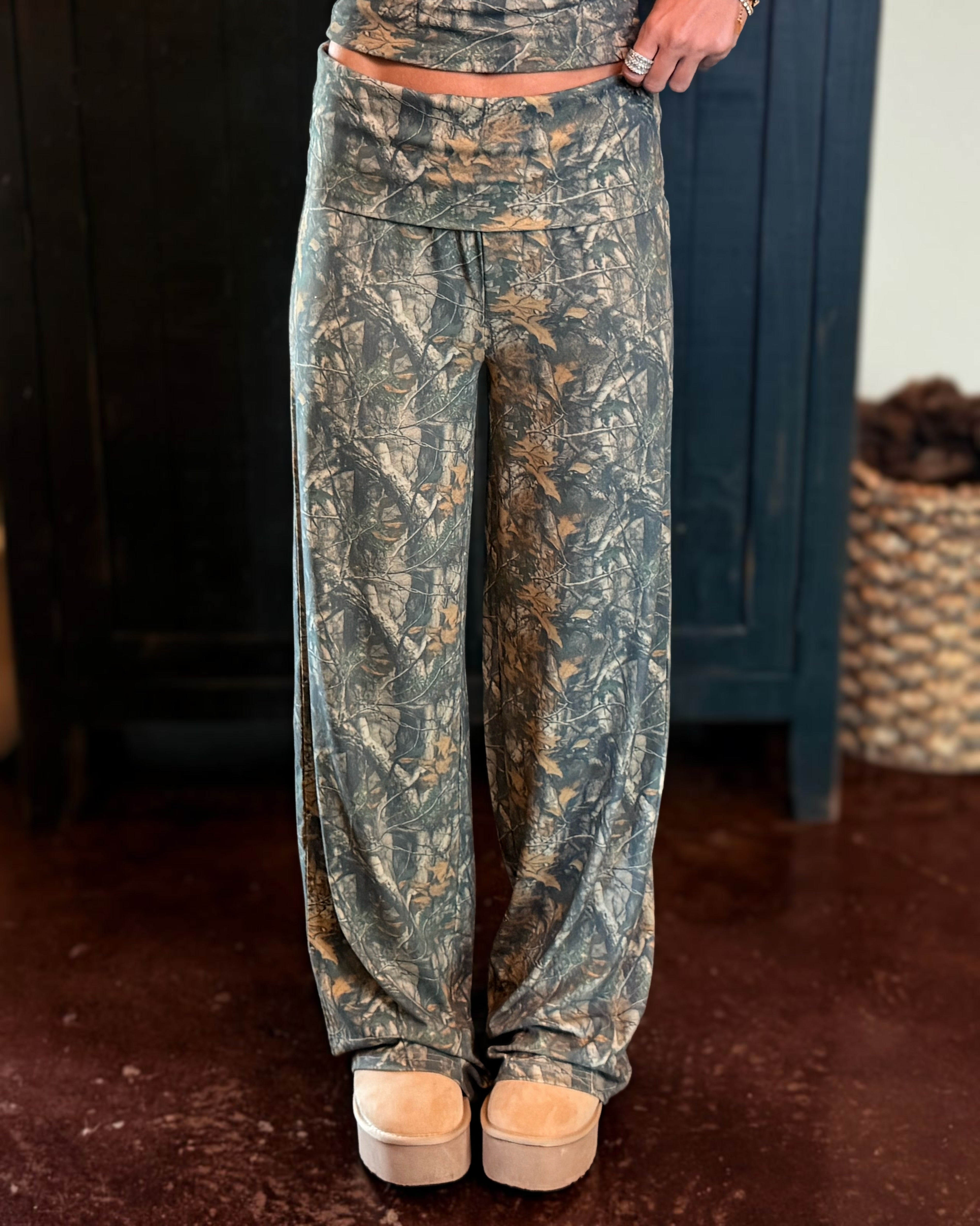 Camo State of Mind Foldover Flare Leggings