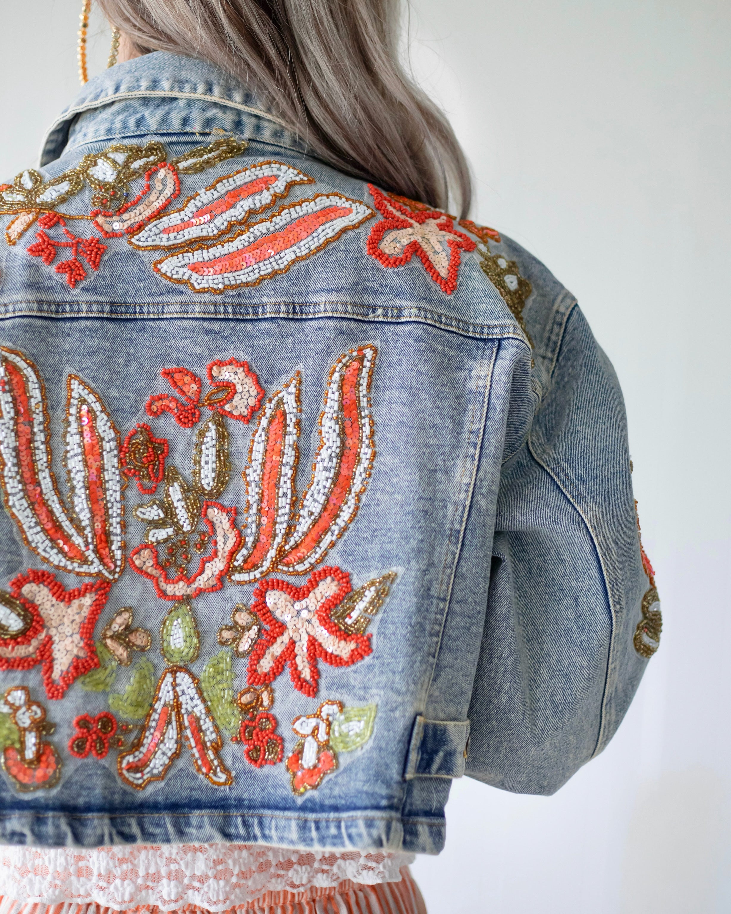 Beaded Reverie Embellished Denim Jacket