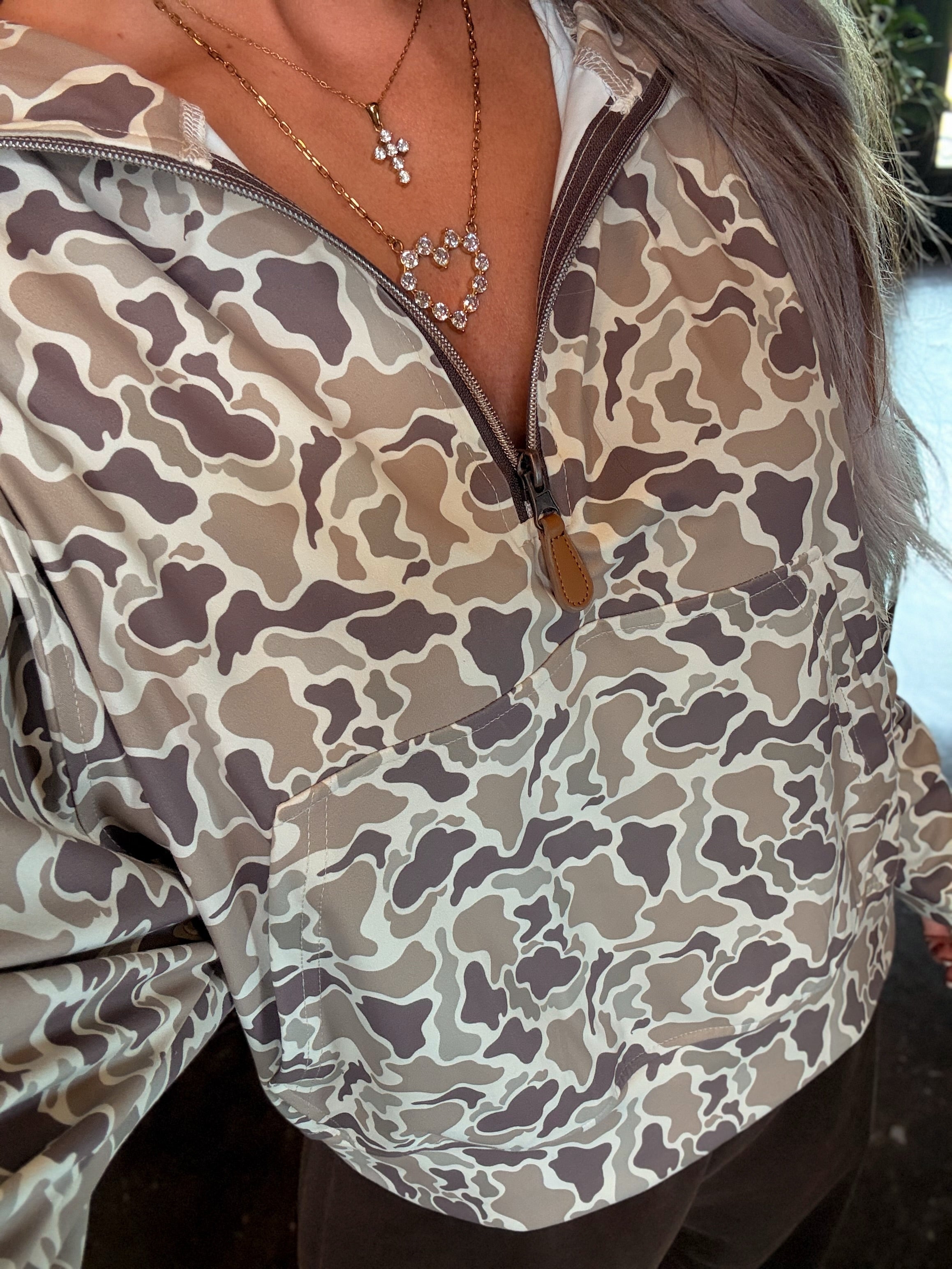 Duck Camo Quarter Zip Pullover
