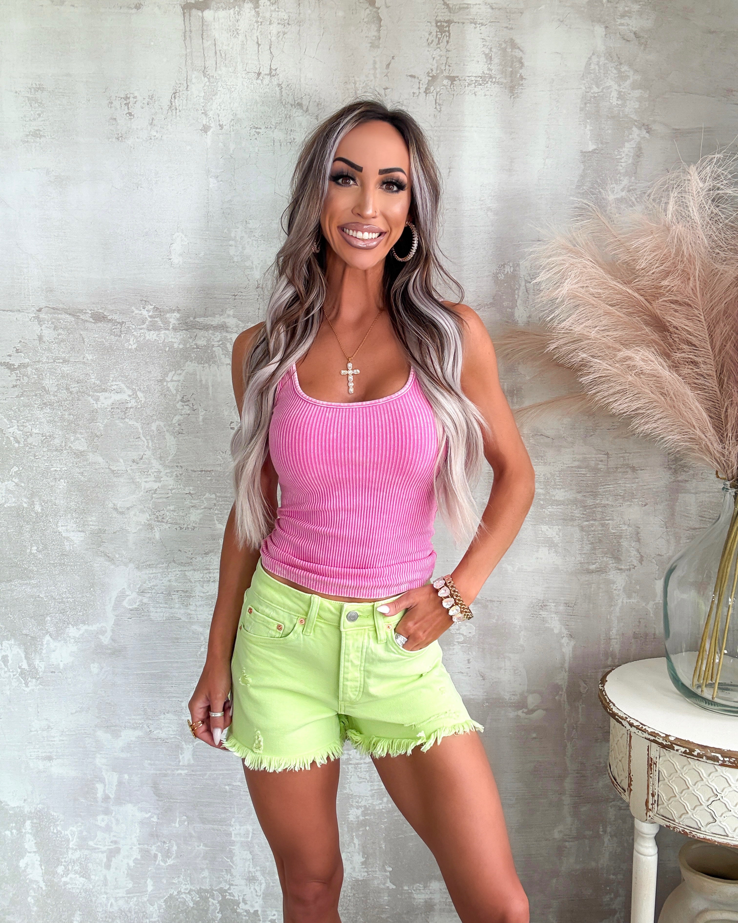 The Piper Cropped Tank - Bubble Gum