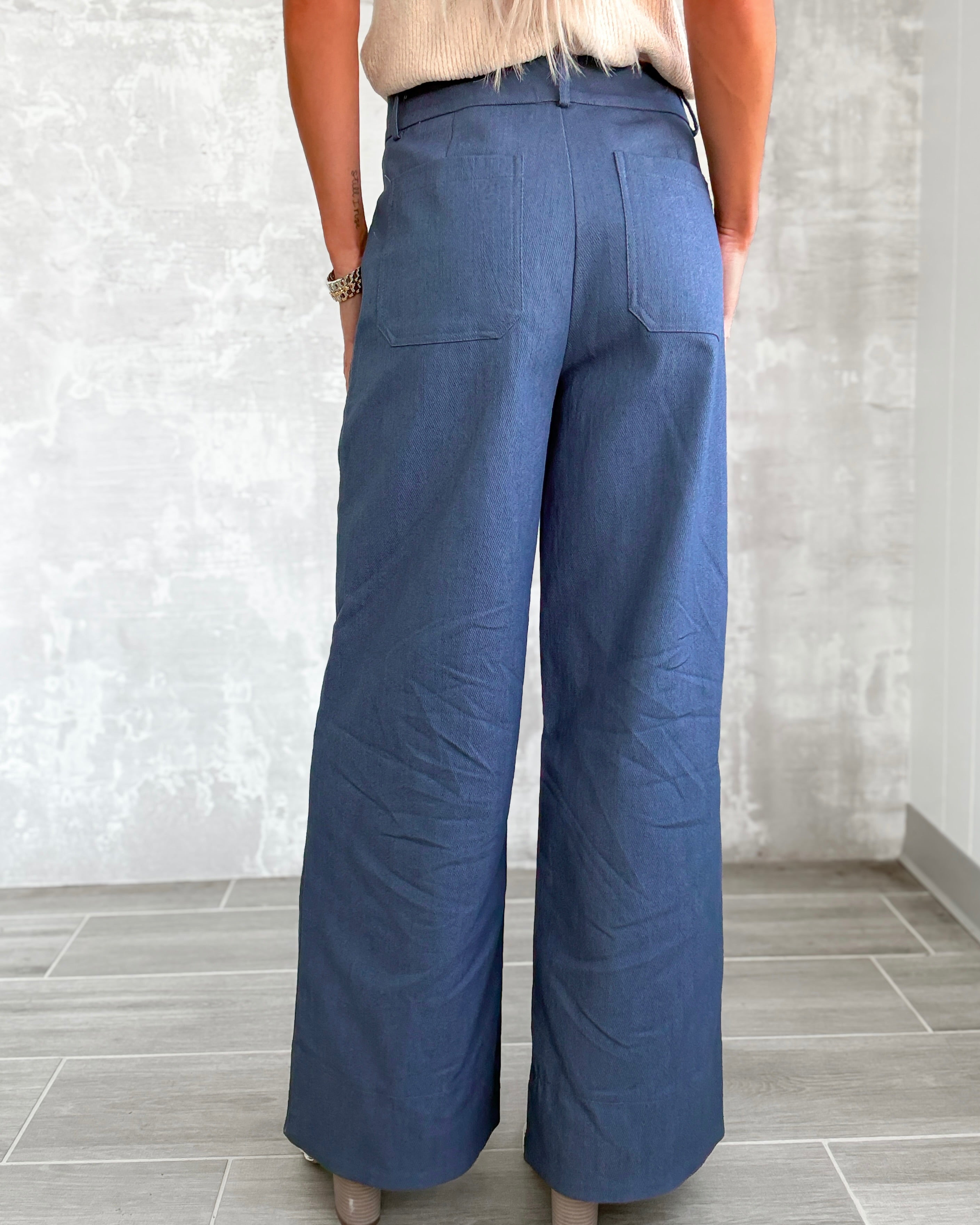 Harper Wide Leg Pants - Indigo