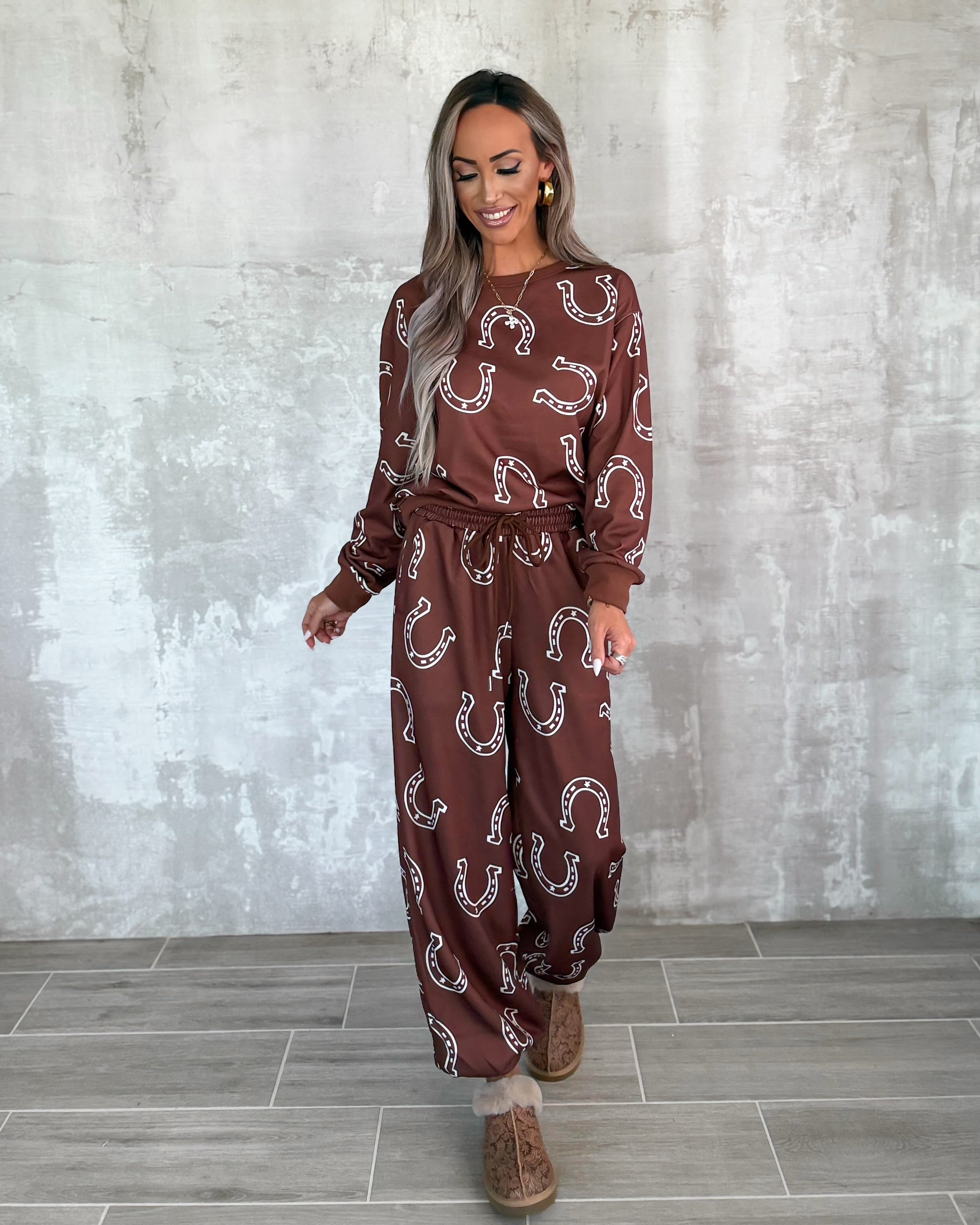 Western Babe Pants Set - Brown