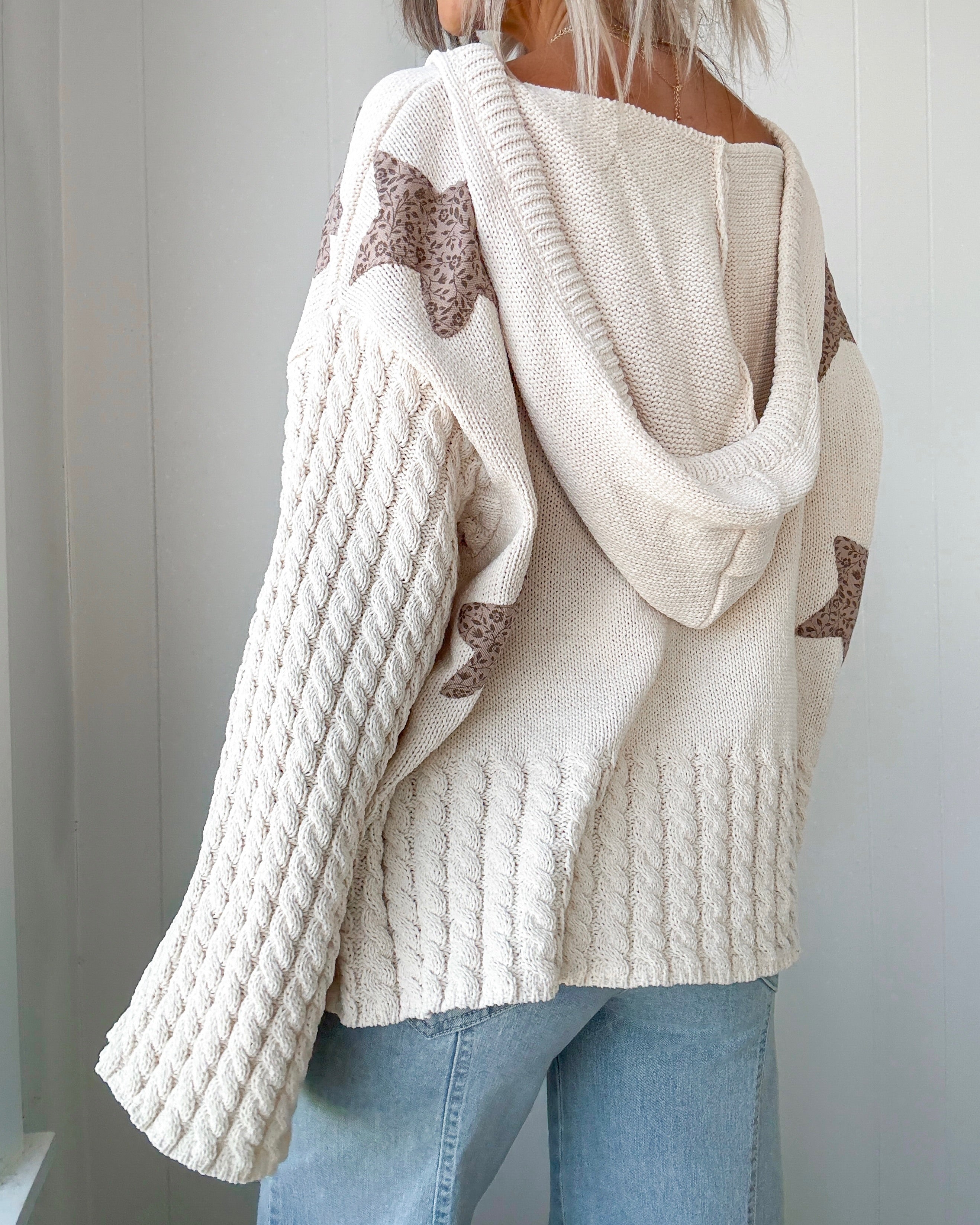 Starlight Snuggle Chenille Hoodie Sweater - Almond