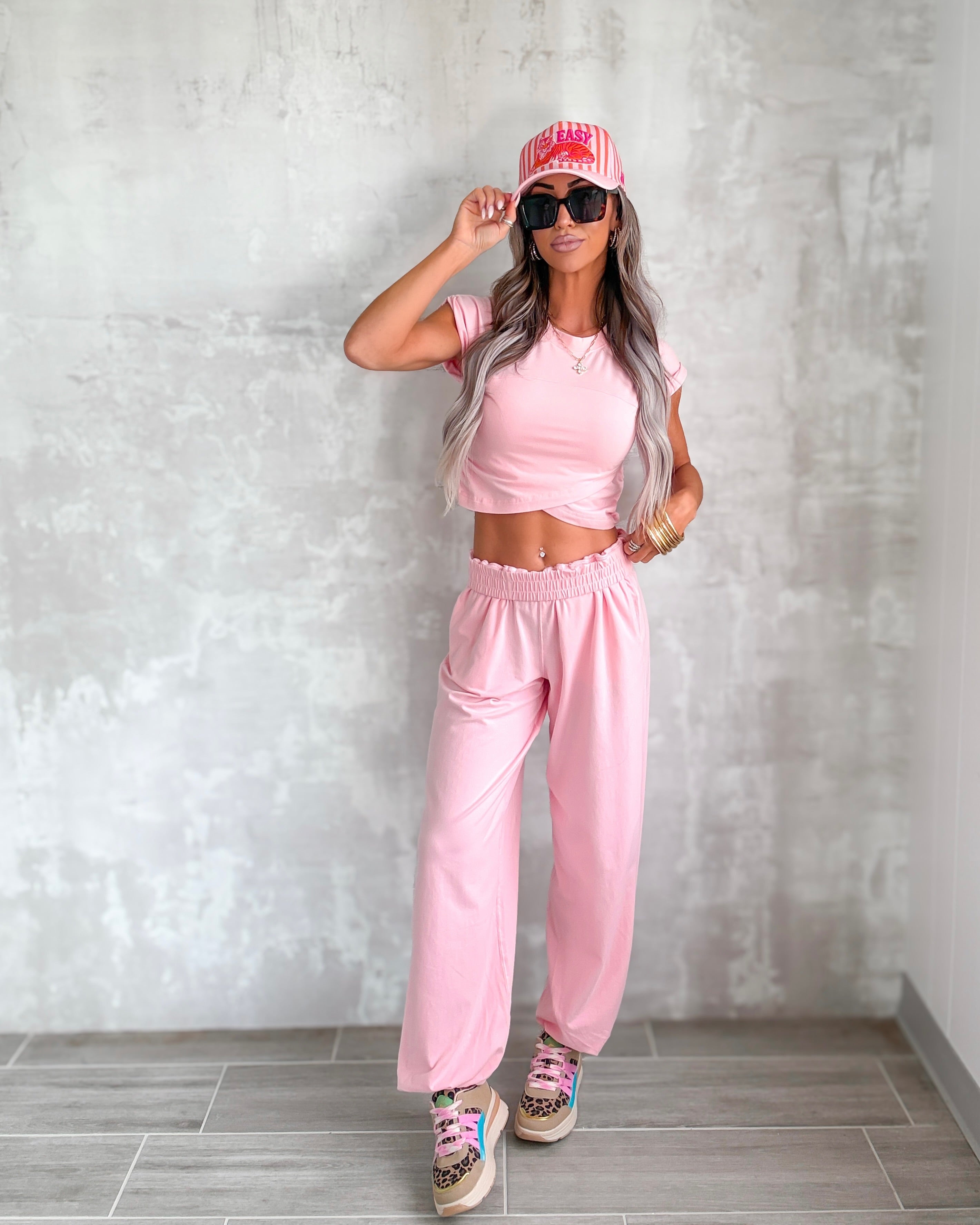 Weekend Wander Pants Set - Pink