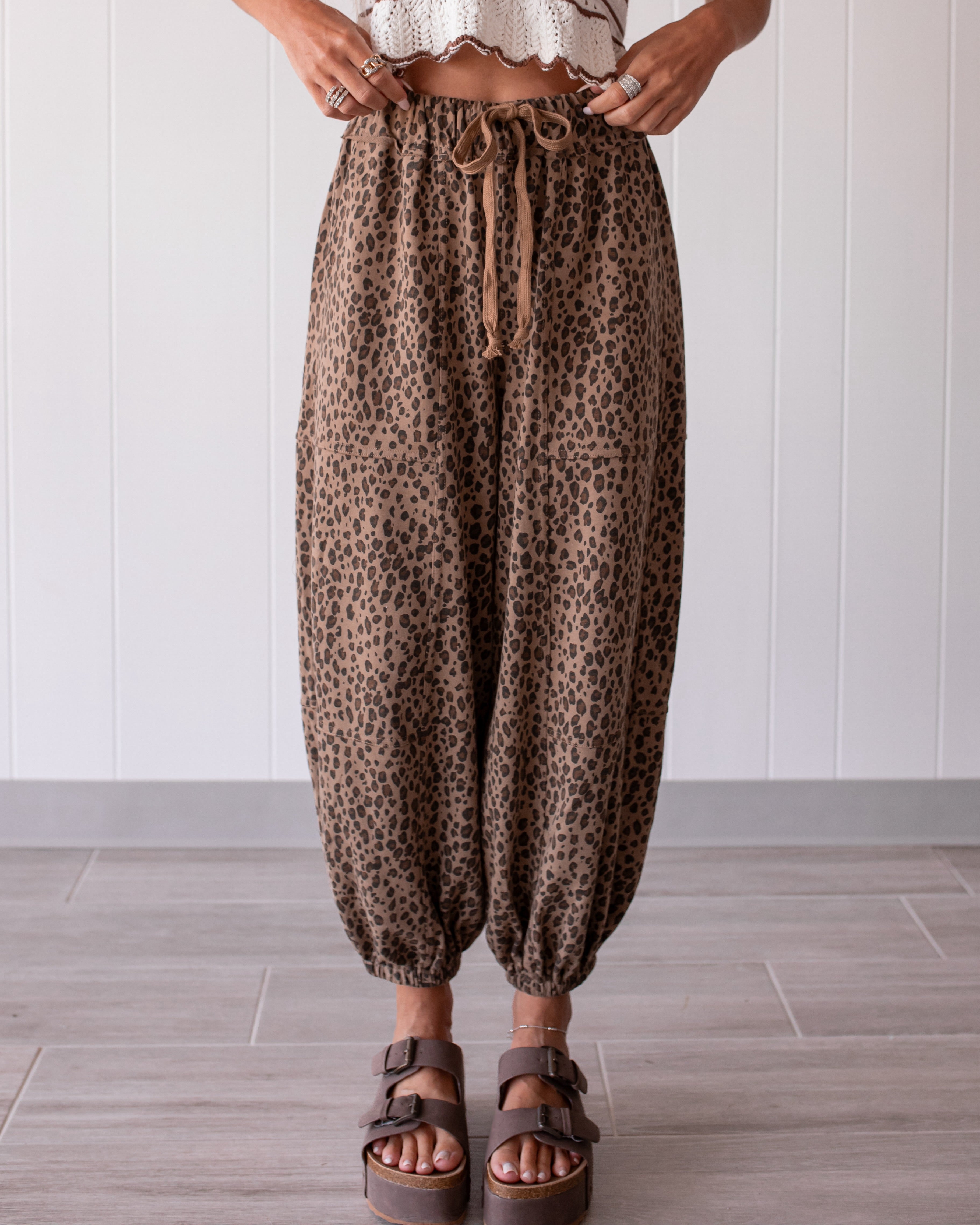 Wild & Free Leopard Joggers - Mocha