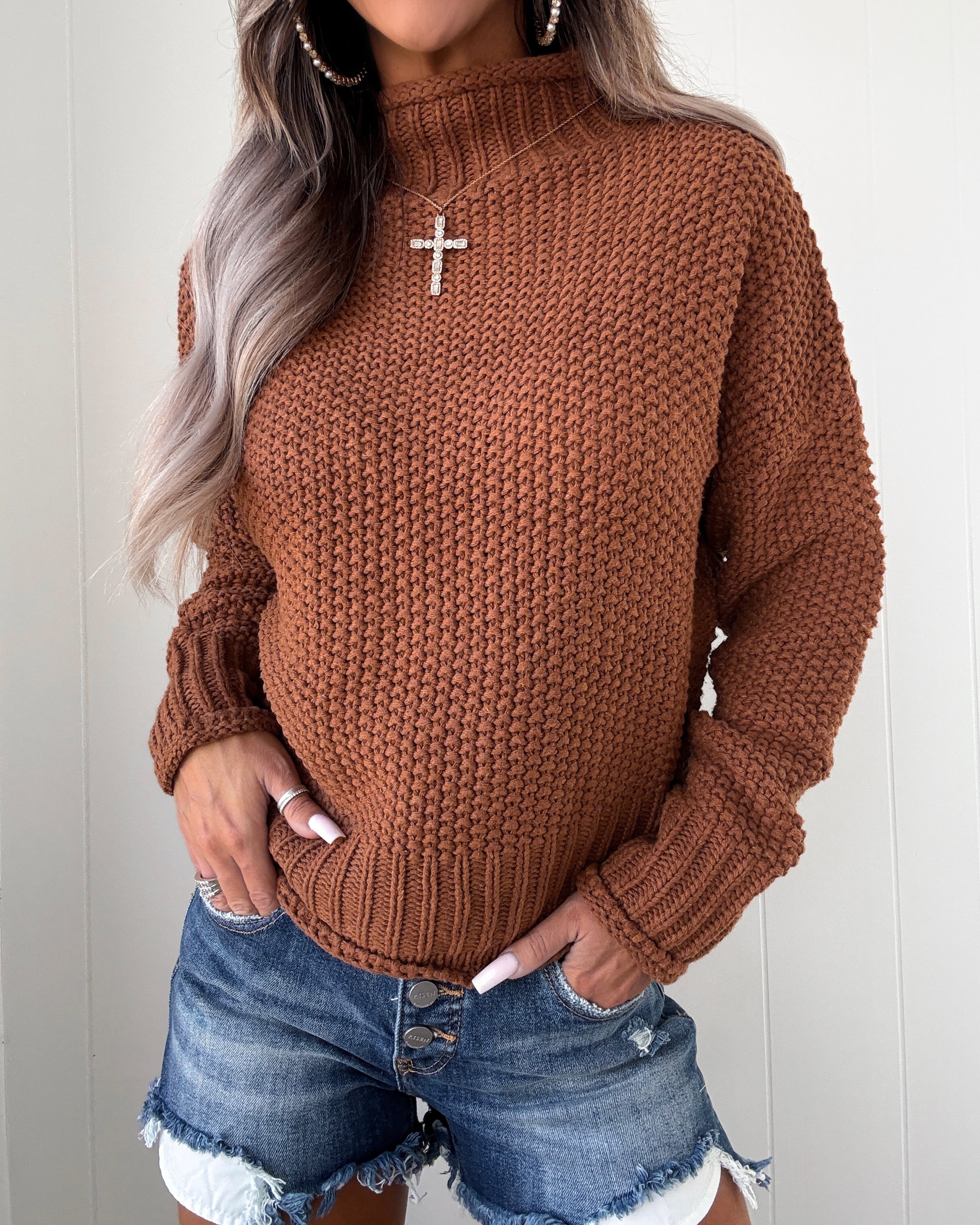 The Sutton Turtleneck Sweater - Cinnamon