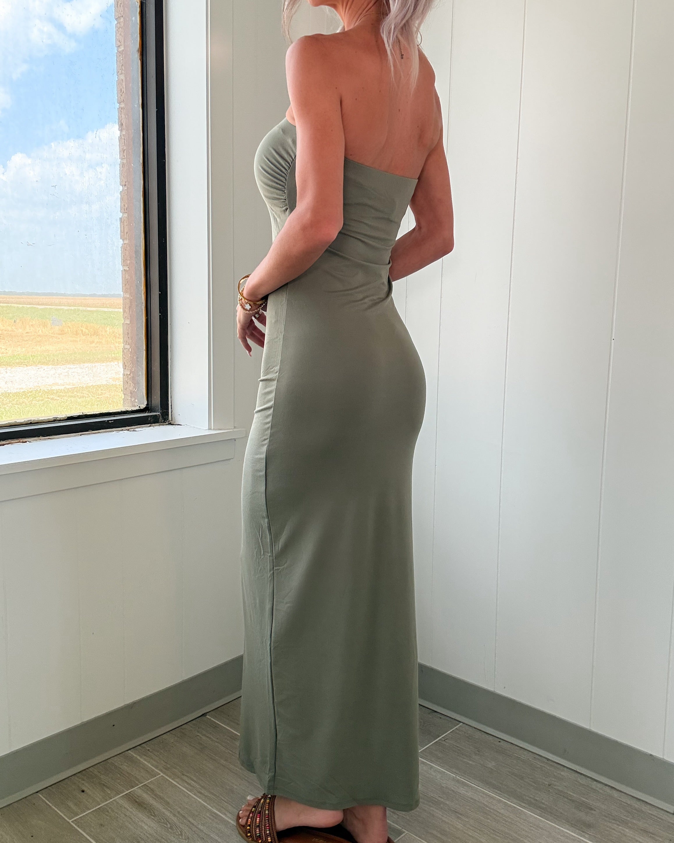 Olive Tube Maxi Dress