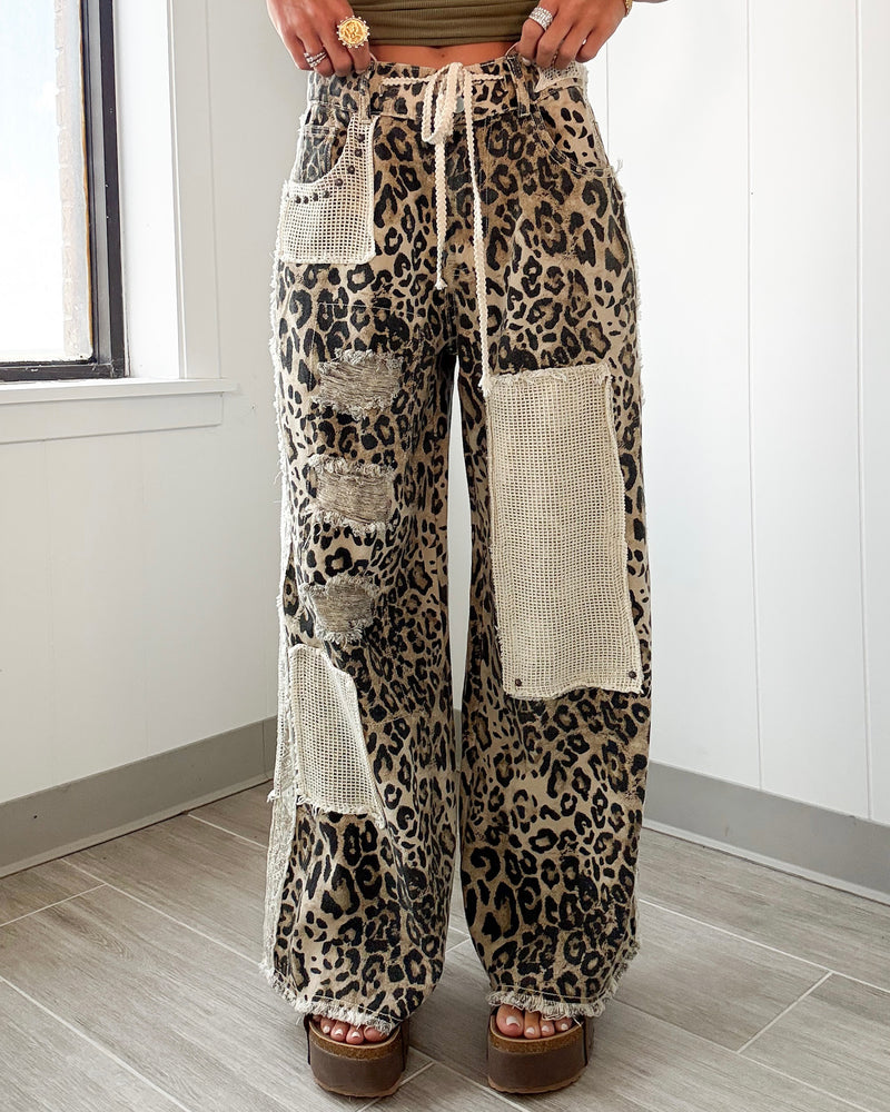 Wild & Woven Leopard Crochet Pants