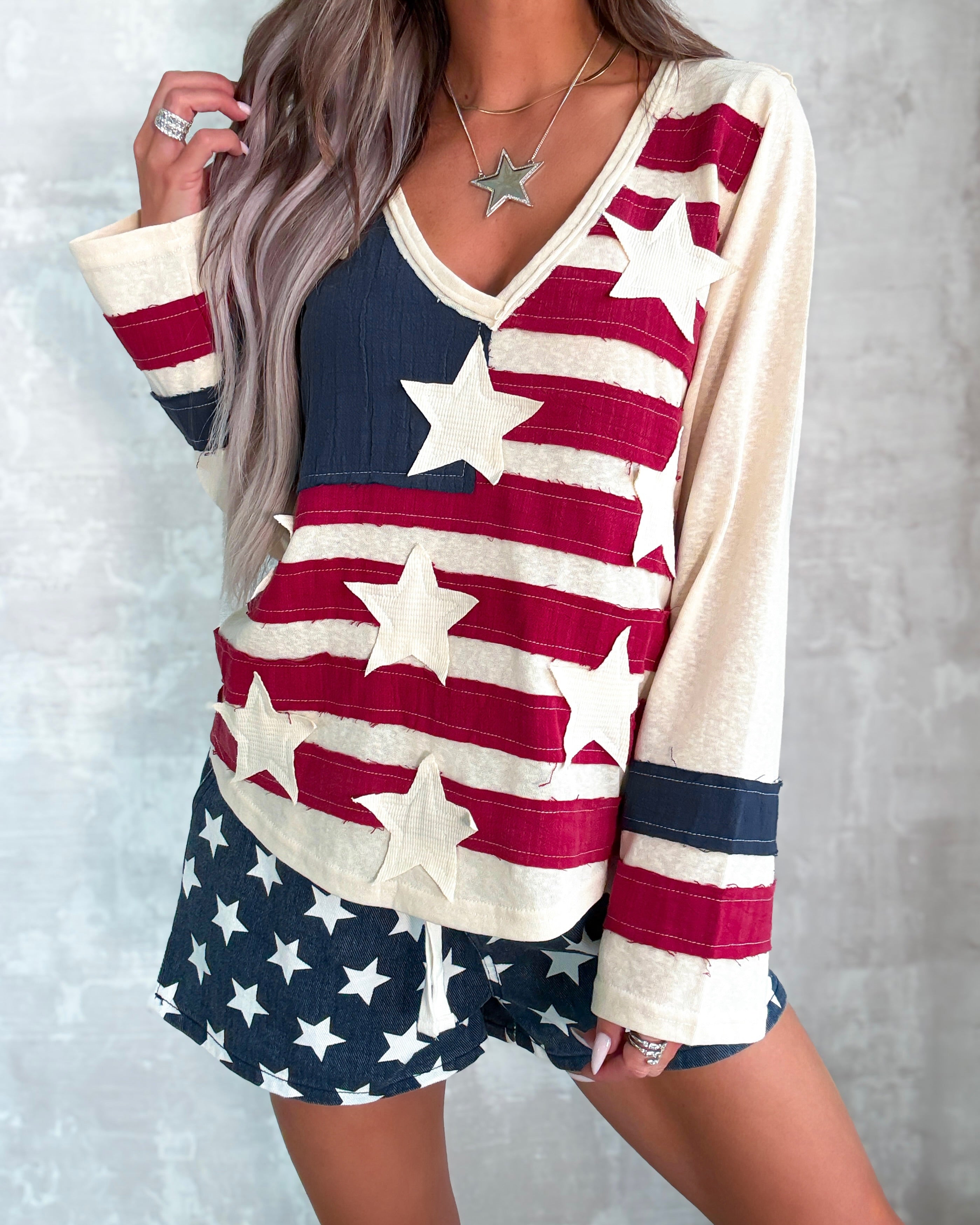 Liberty Lane Patchwork Top - Cream