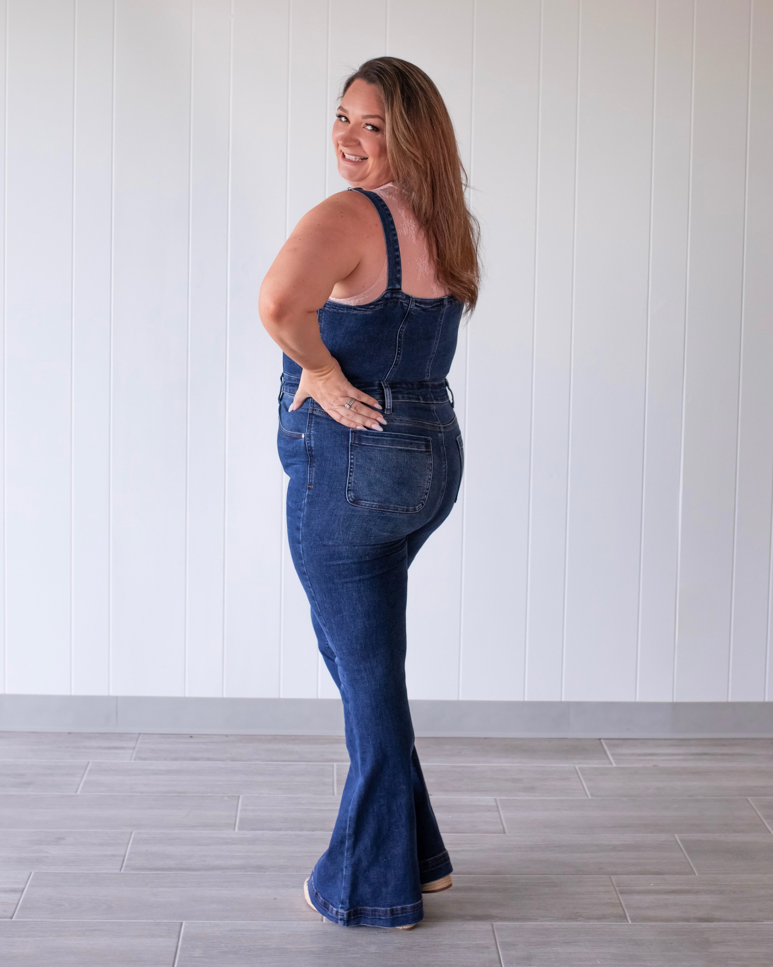 Dallas Denim Flare Jumpsuit