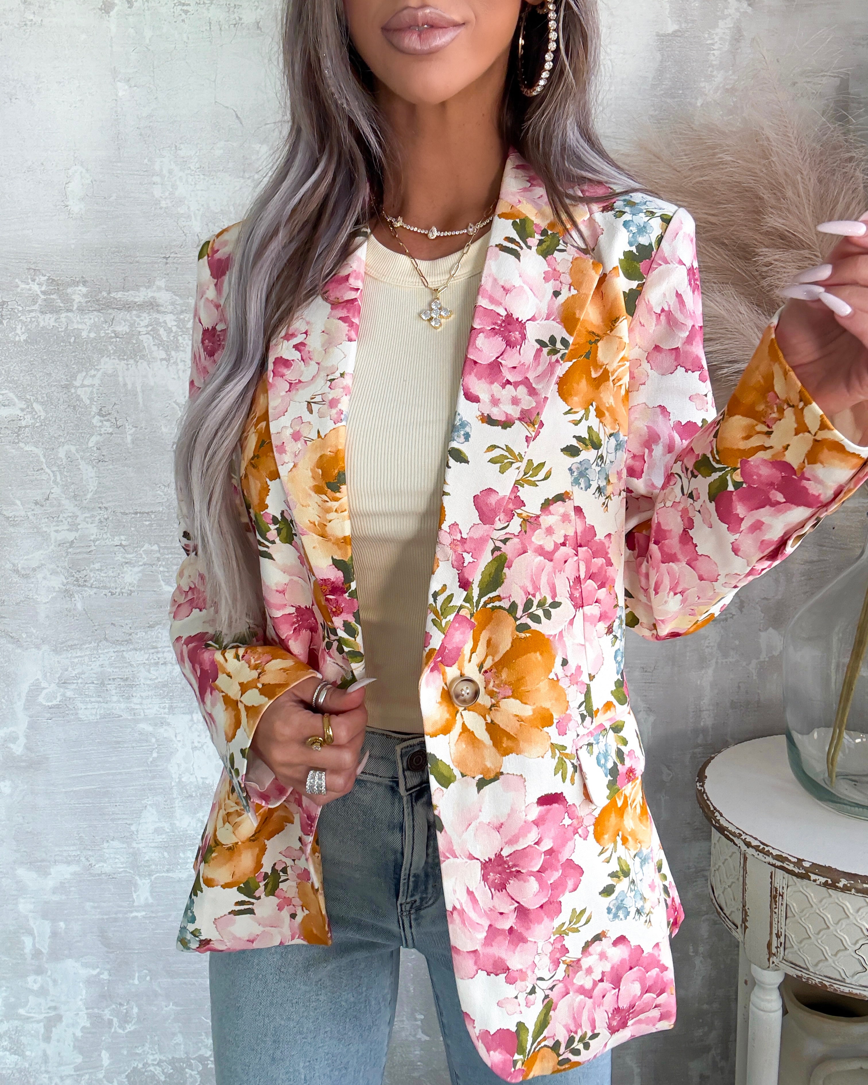 Blossom Society Blazer - Cream