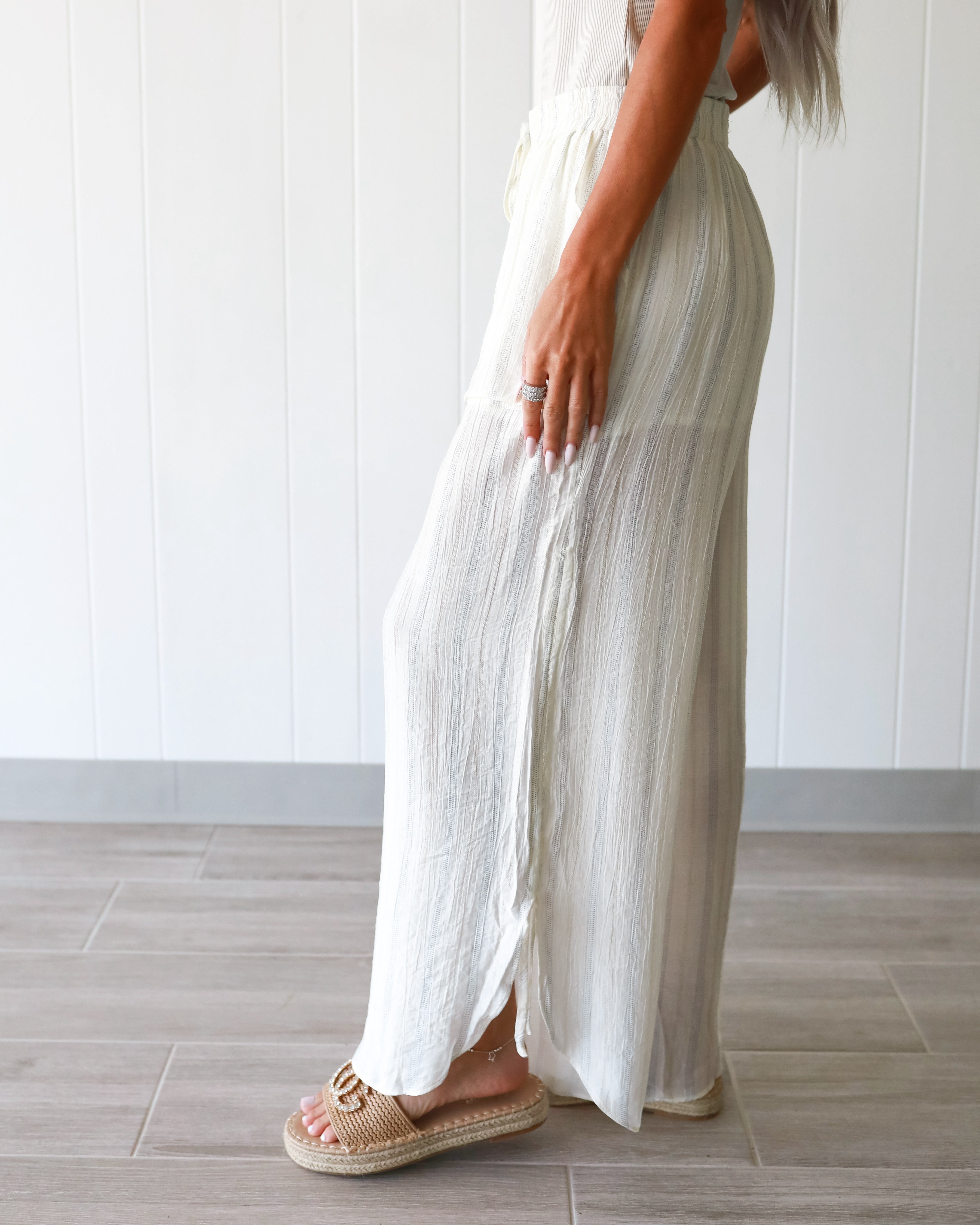 Time Goes On Cinched Pants - Off White