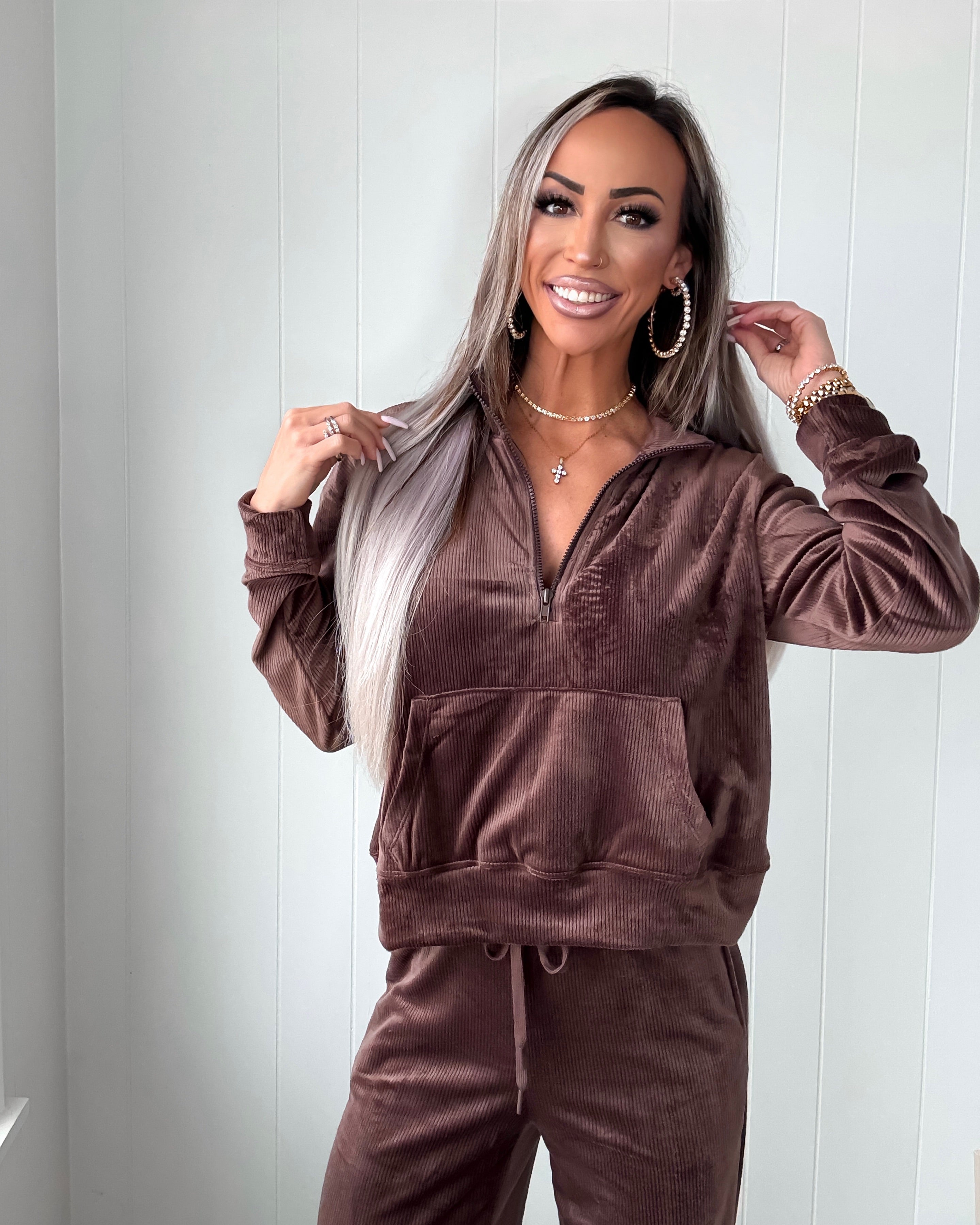 Cloud Nine Zip Up Jacket - Brown