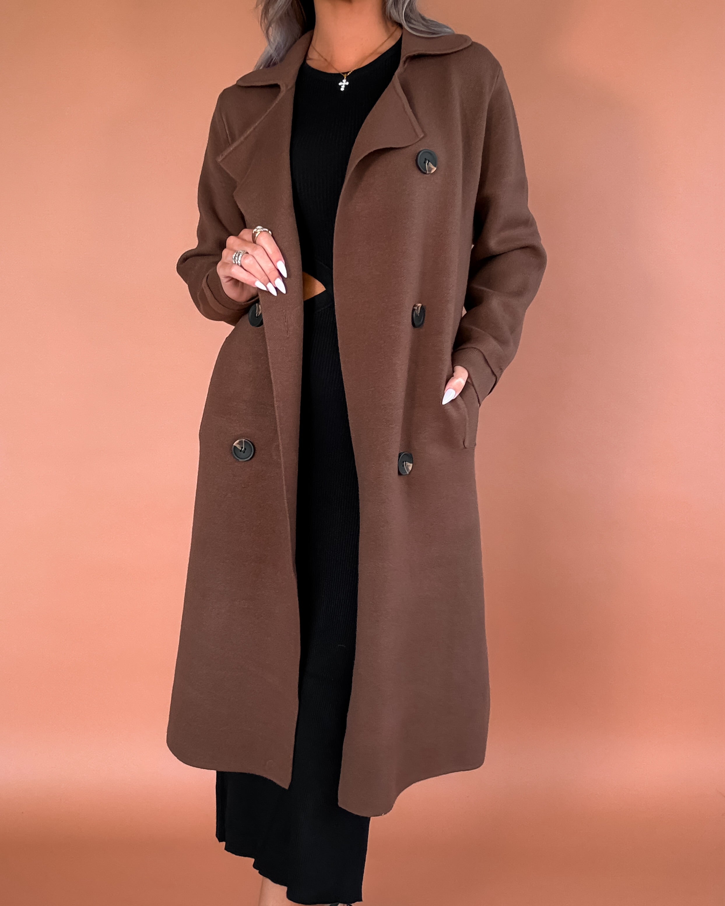 Wrapped in Luxury Peacoat - Chocolate