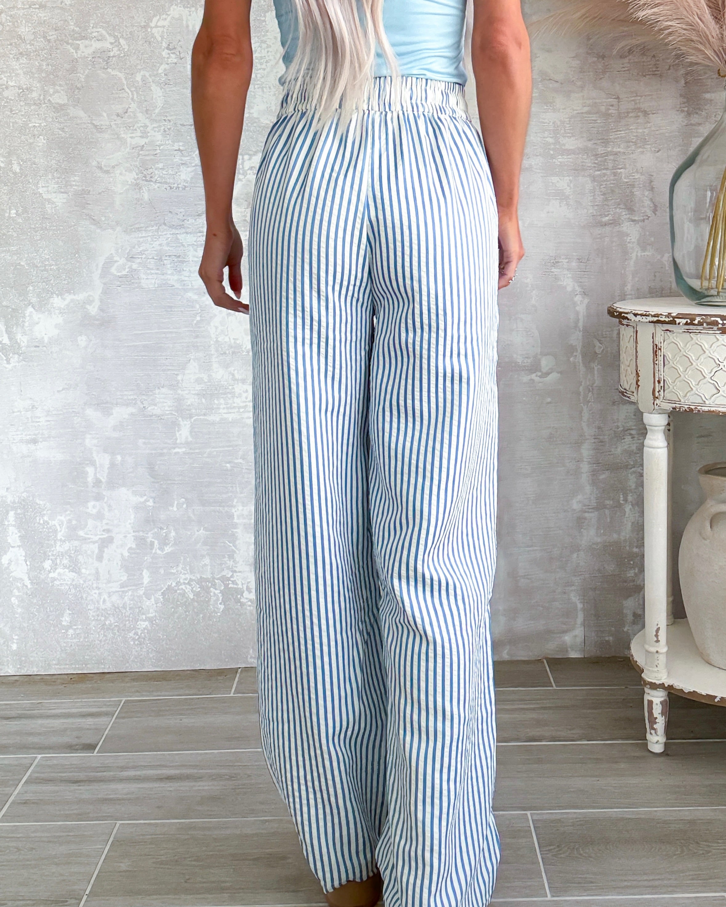 Bayside Striped Pants - Blue