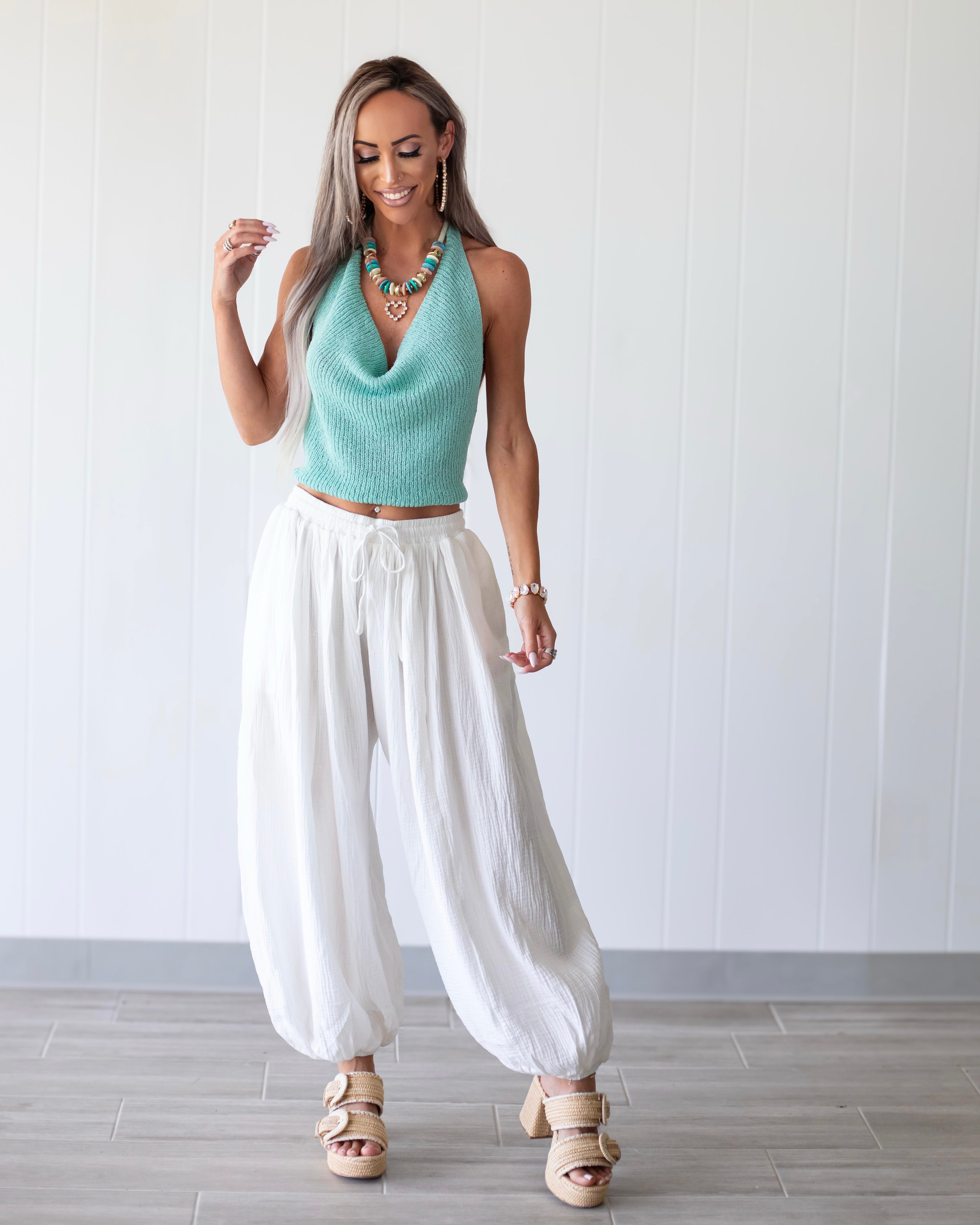 Shoreline Soft Gauze Joggers - Off White
