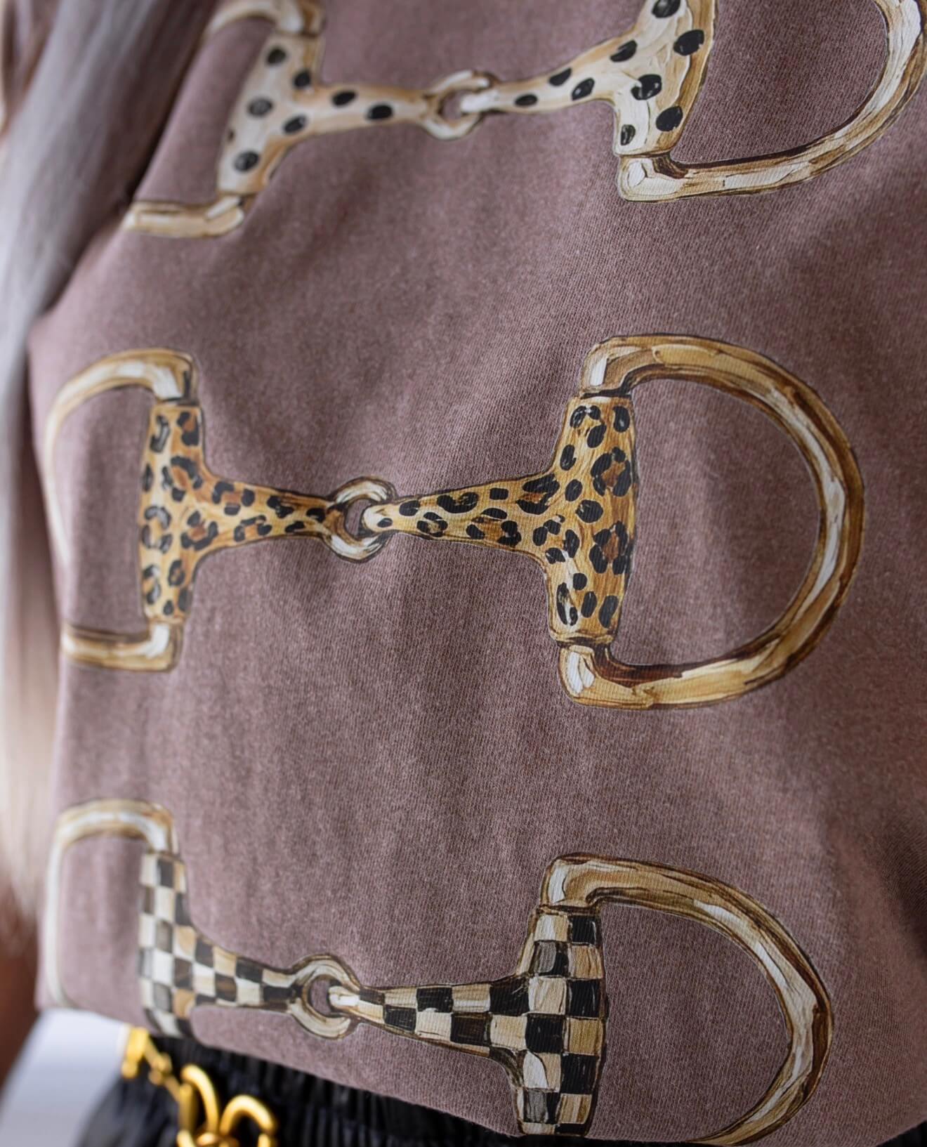 Western Horse Bit Graphic Tee - Espresso